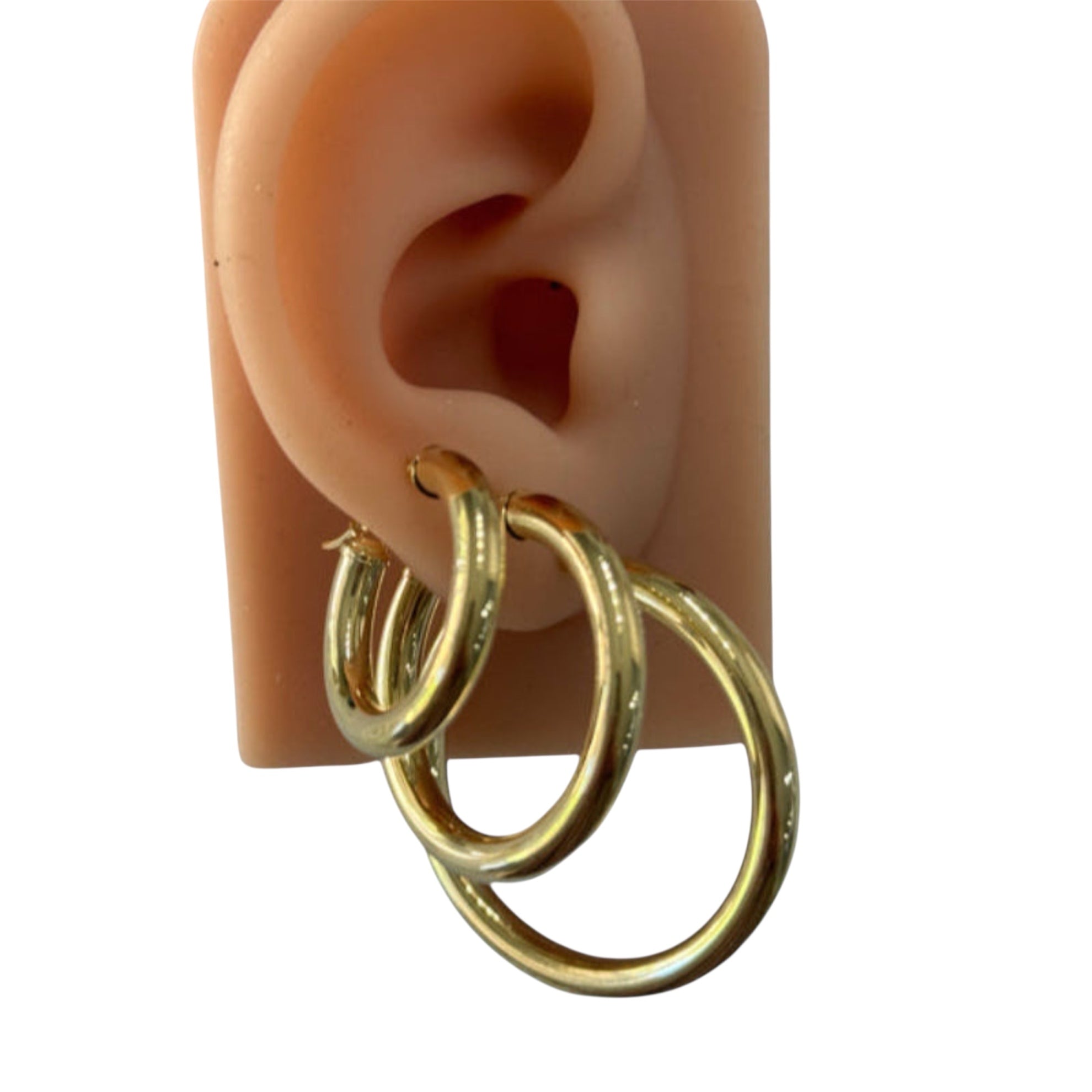 Argollas lisas de oro 14K con acabado espejo (4 mm) - Joyería TuOro