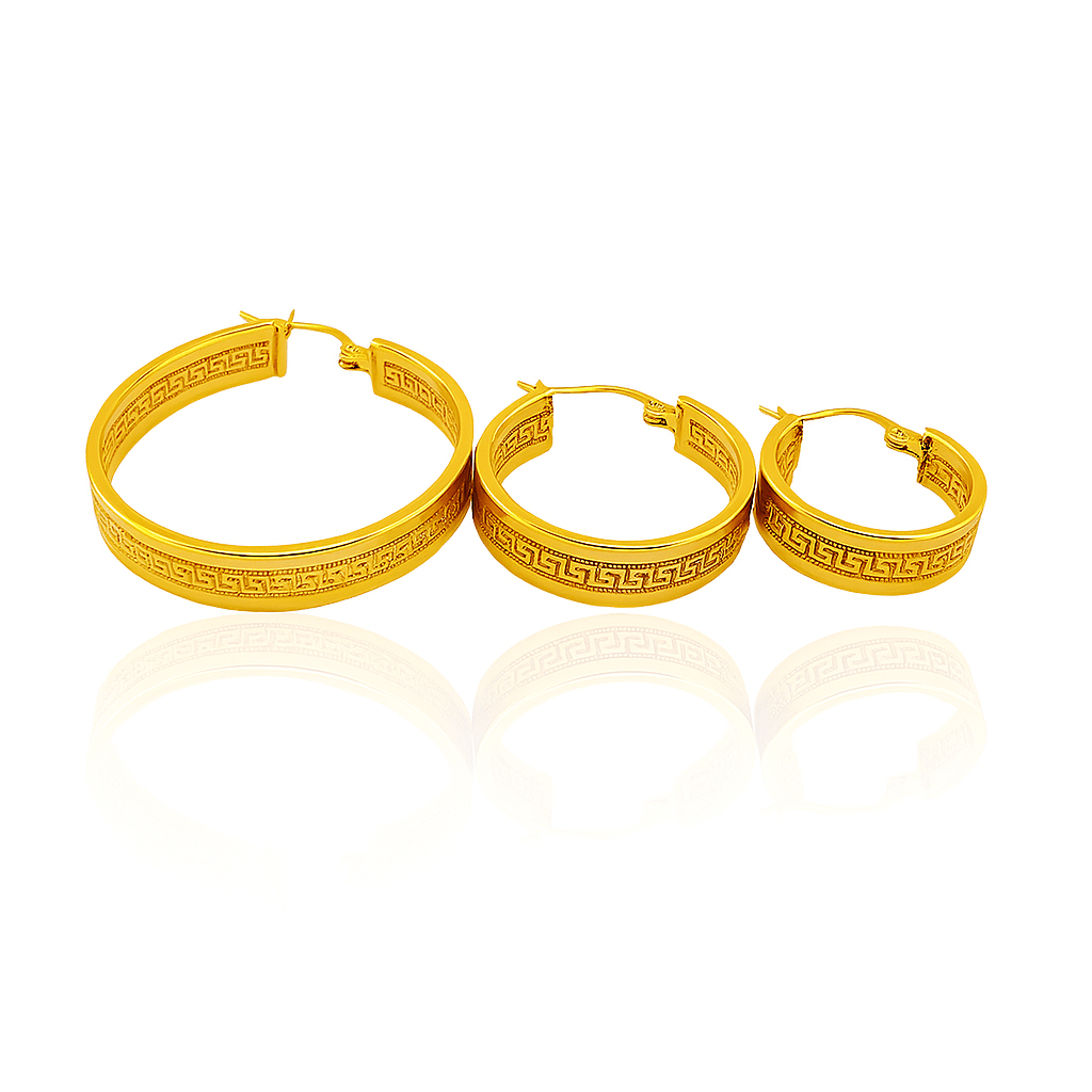 Argollas meandro en oro 14K - Joyería TuOro