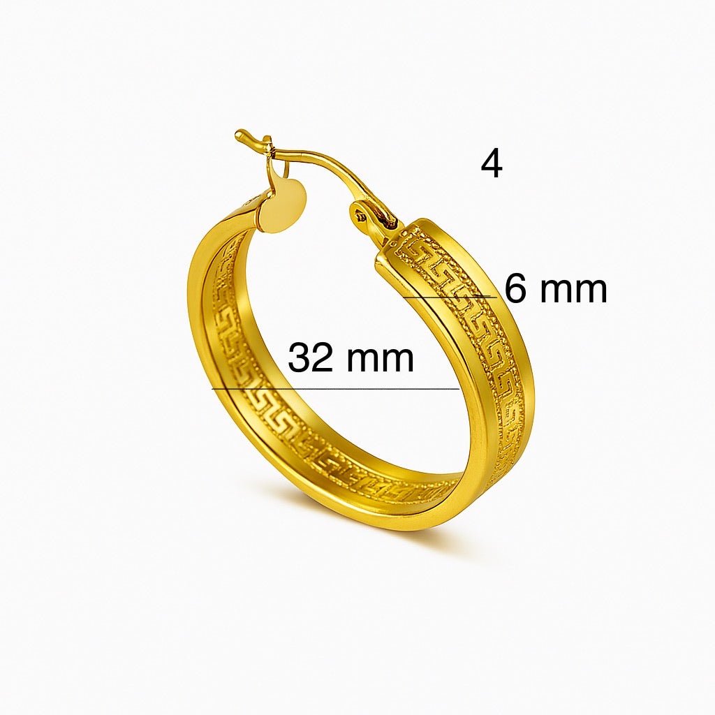 Argollas meandro en oro 14K - Joyería TuOro
