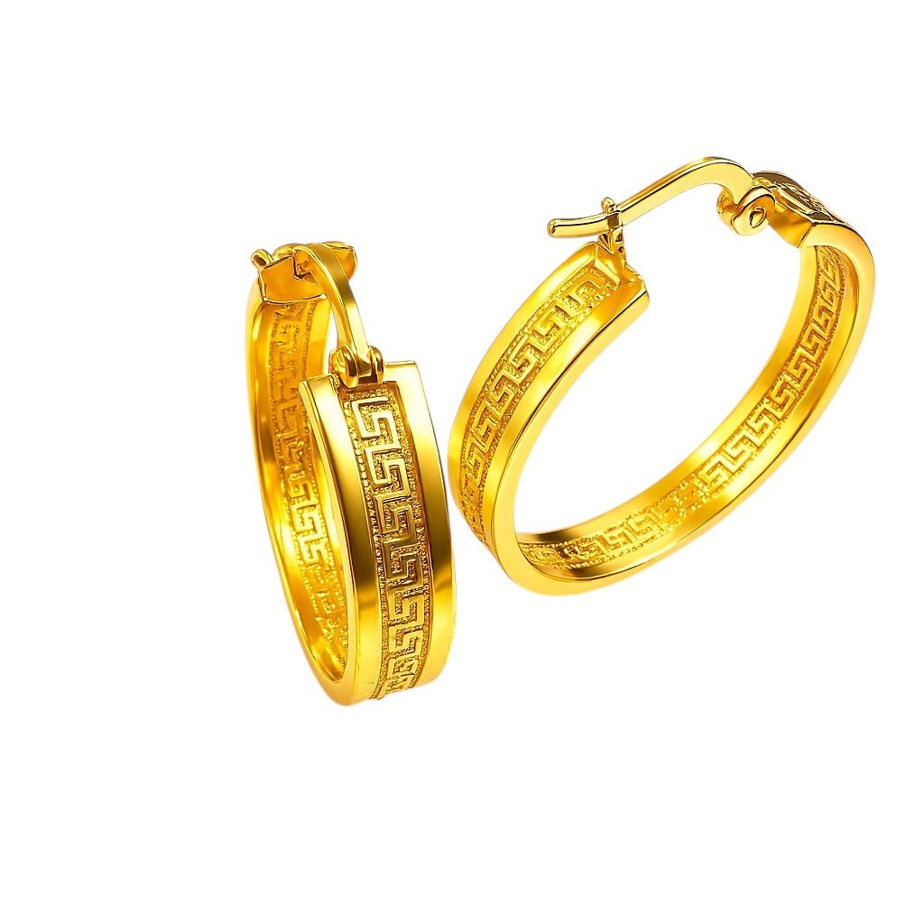 Argollas meandro en oro 14K - Joyería TuOro