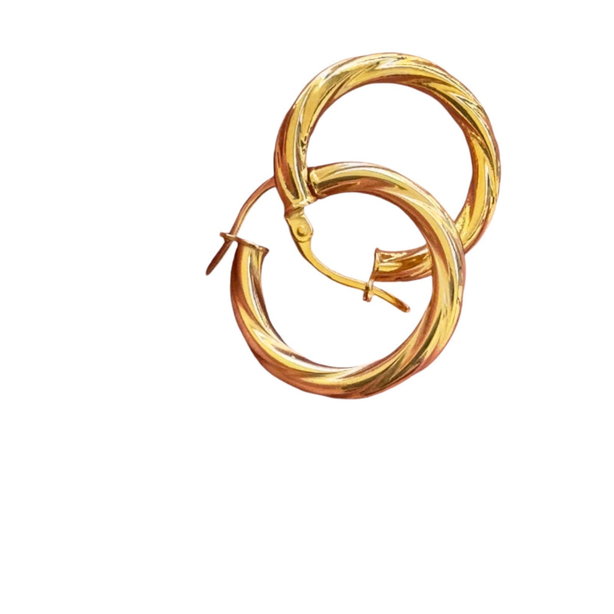 Argollas torcidas lisas de oro 14K – Grosor 3 mm - Joyería TuOro