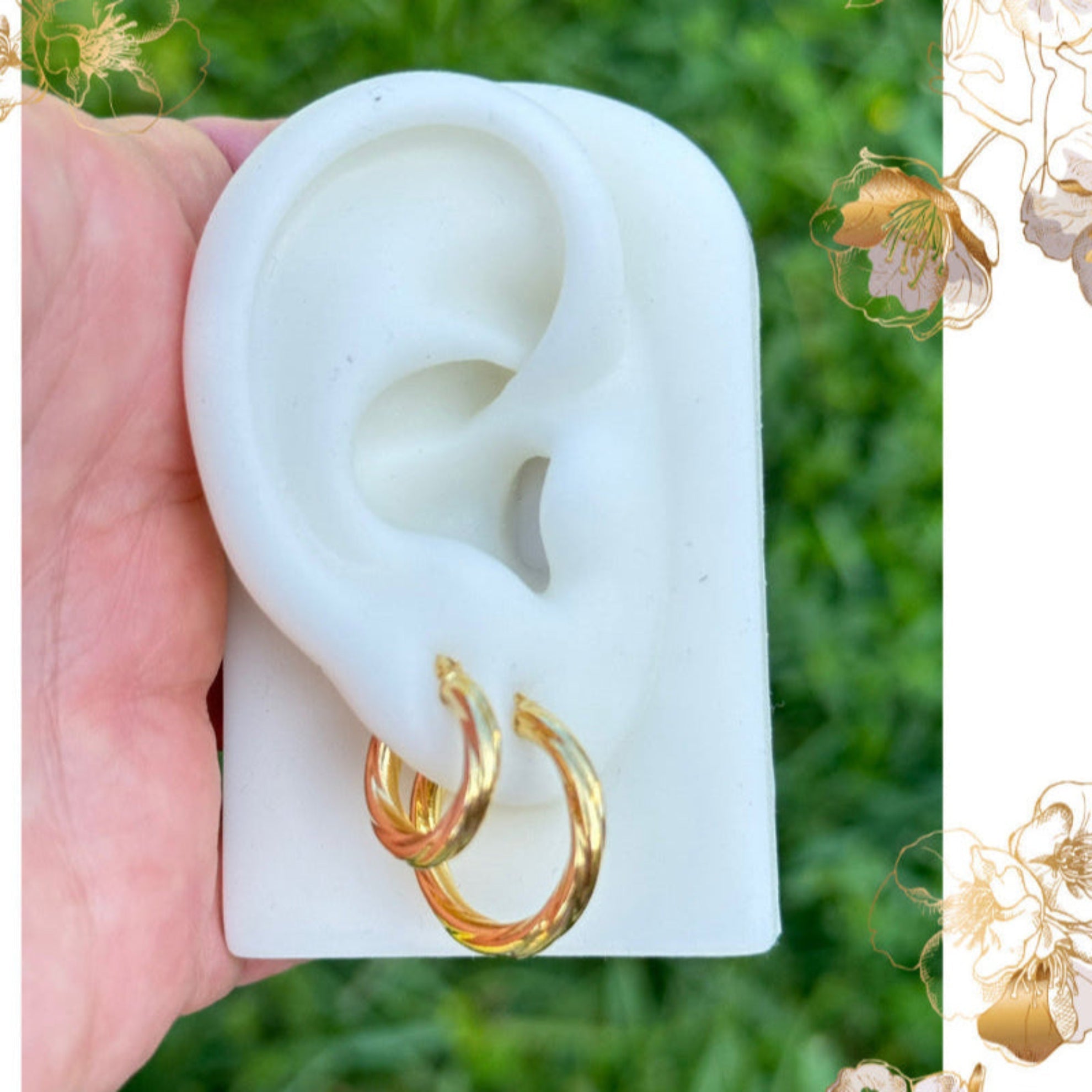 Argollas torcidas lisas de oro 14K – Grosor 4 mm, varias medidas disponibles - Joyería TuOro