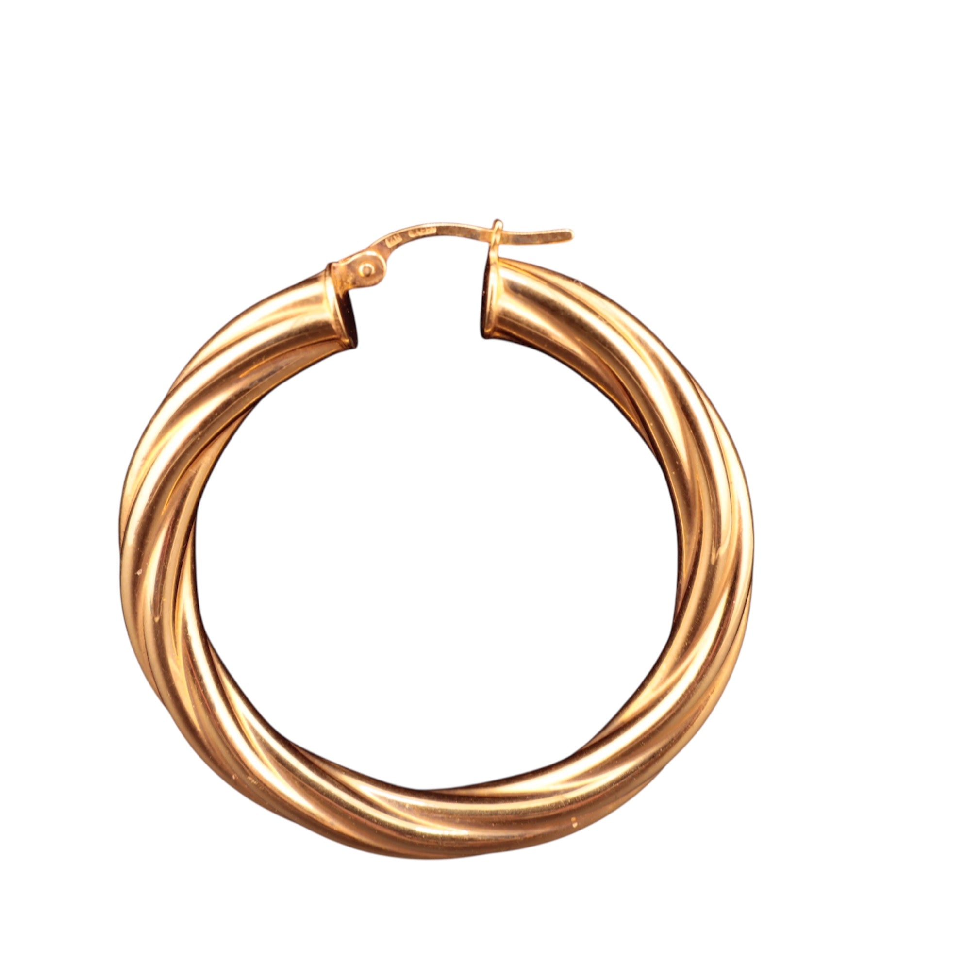 Argollas torcidas lisas de oro 14K – Grosor 5 mm | Joyería TuOro - Joyería TuOro