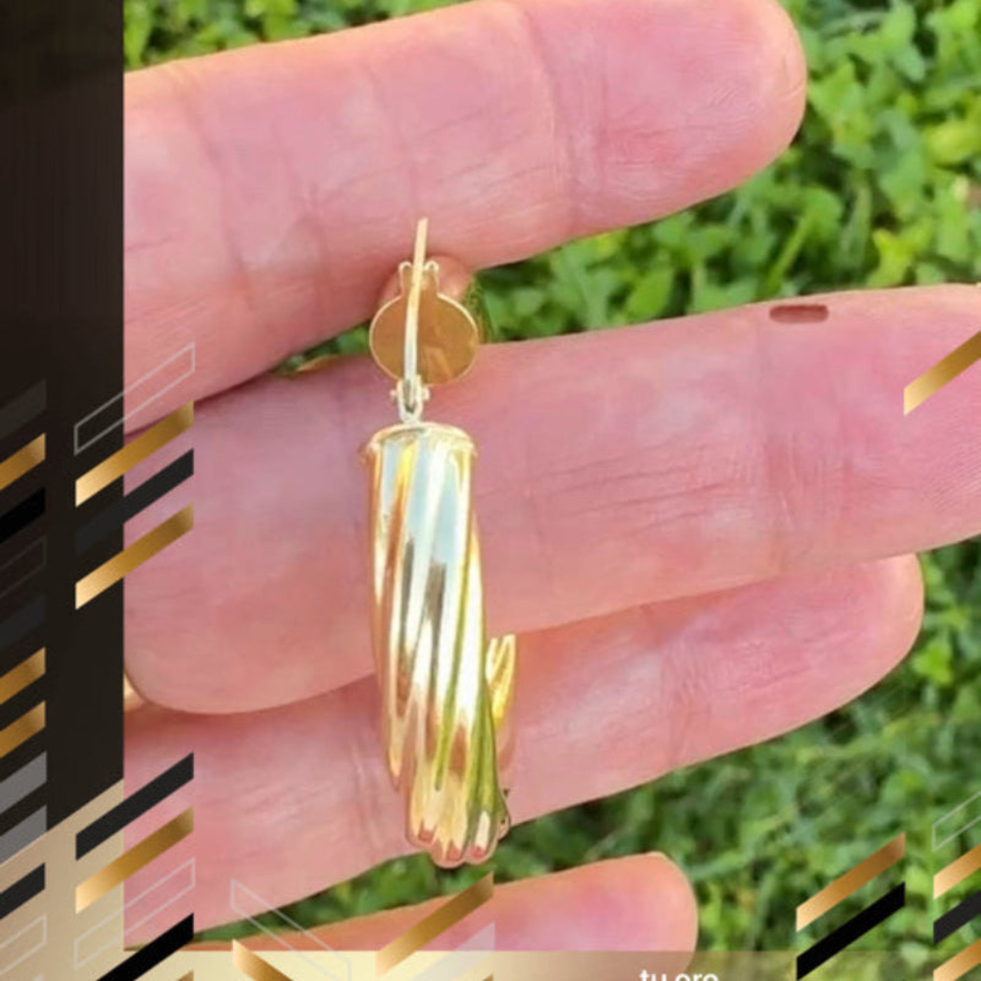 Argollas torcidas lisas de oro 14k – Grosor 6 mm - Joyería TuOro