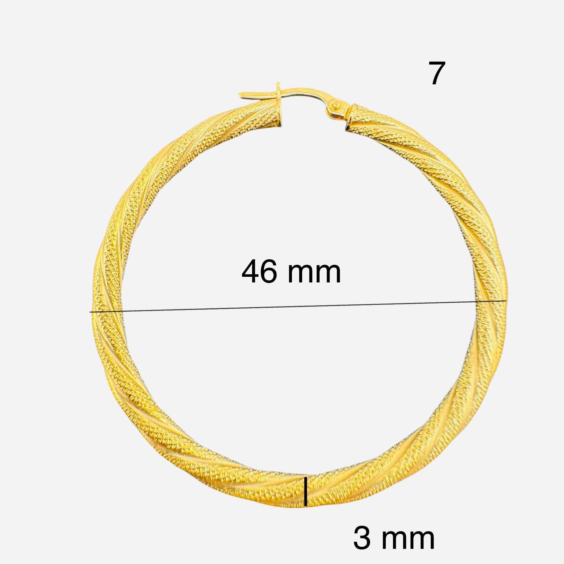 Argollas torcidas satinadas de oro 14K – Grosor 3 mm - Joyería TuOro