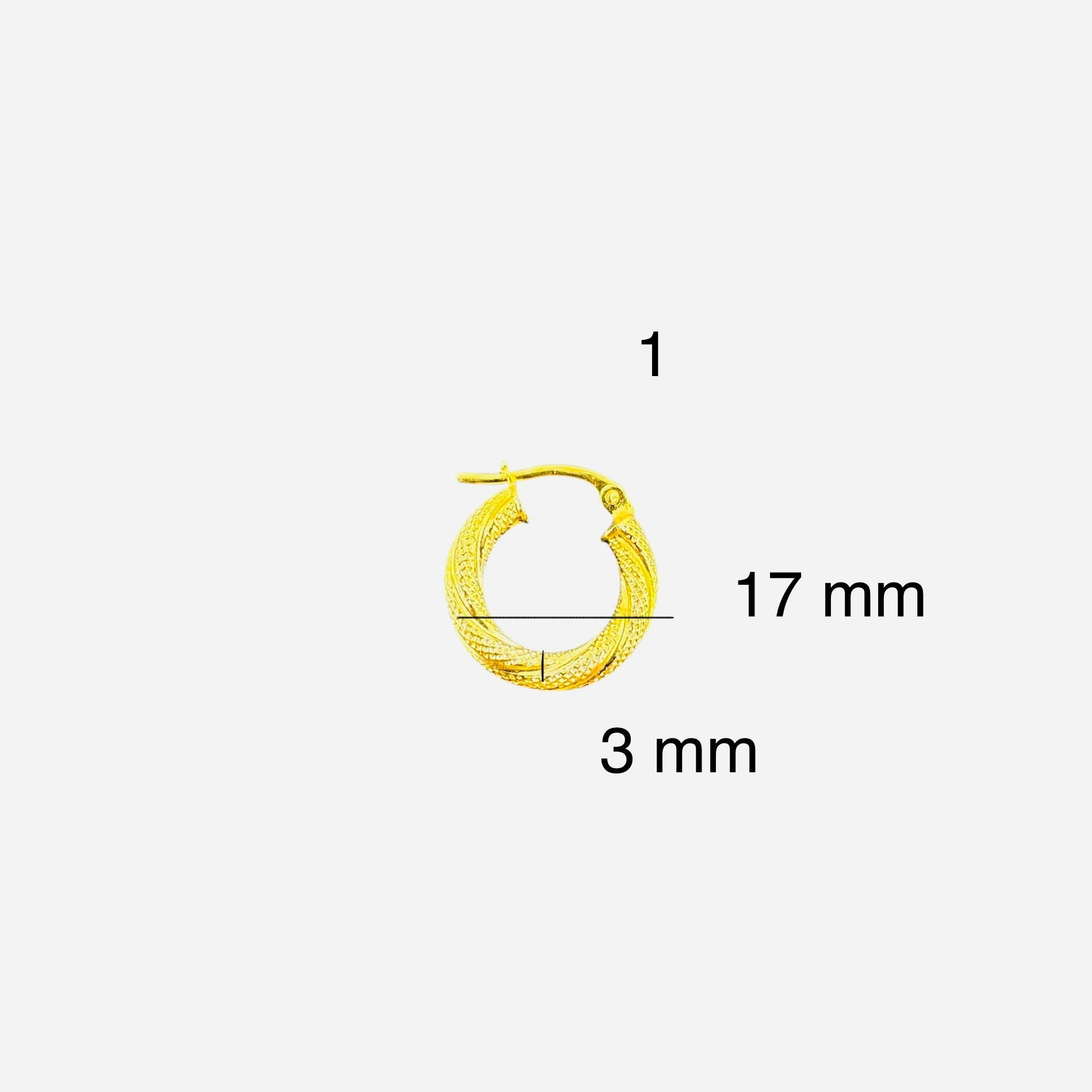 Argollas torcidas satinadas de oro 14K – Grosor 3 mm - Joyería TuOro