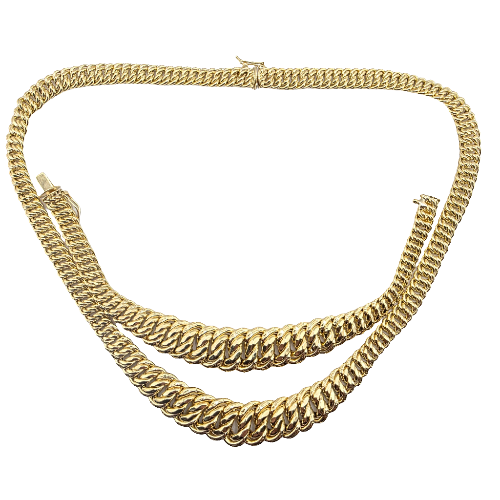 Conjunto de Gargantilla y Pulsera, Corte Princesa, Oro 14K