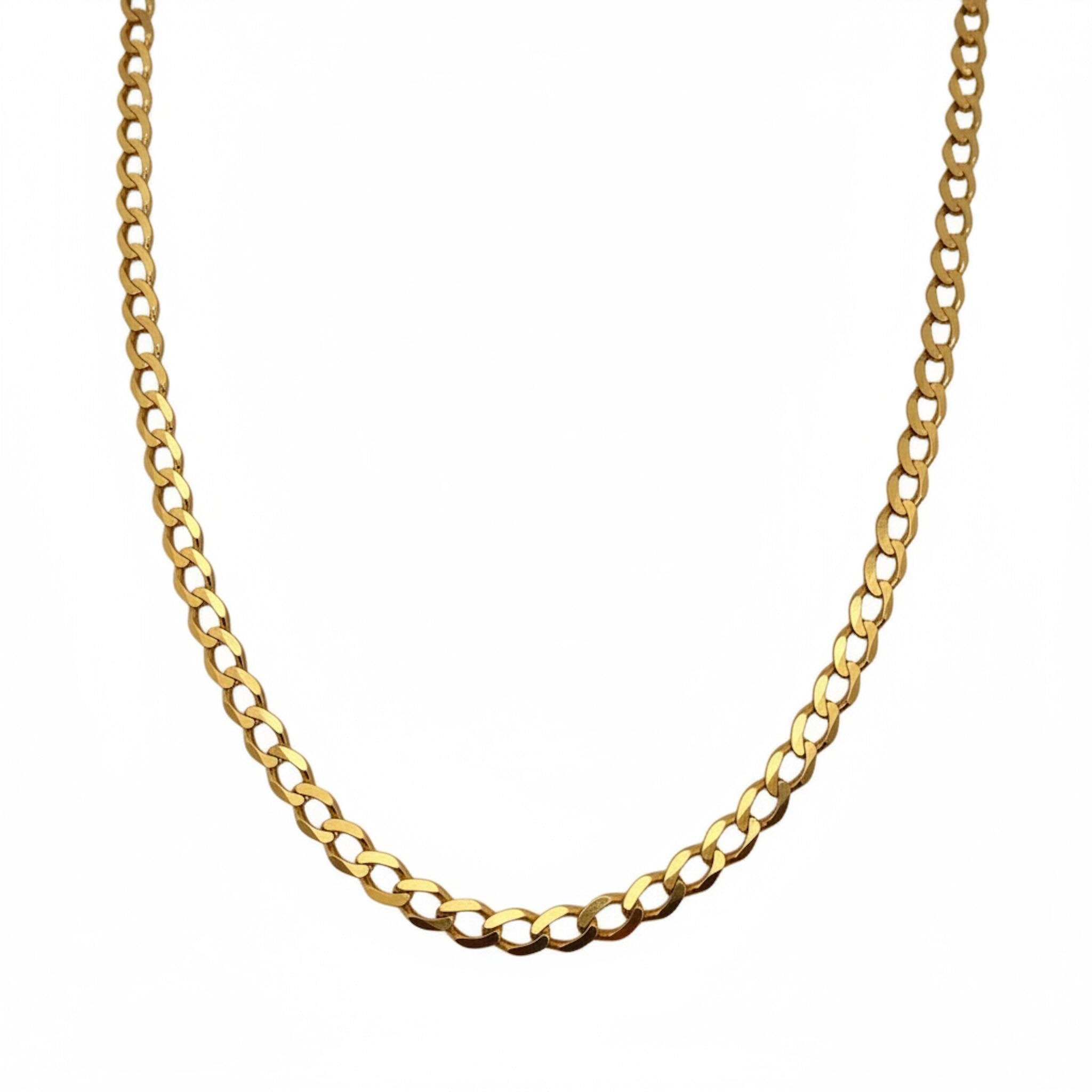 Cadena cubana italiana de 4.5 mm en Oro amarillo 10K con largo de 20 pulgadas, diseño clásico y acabado pulido.TuOro.