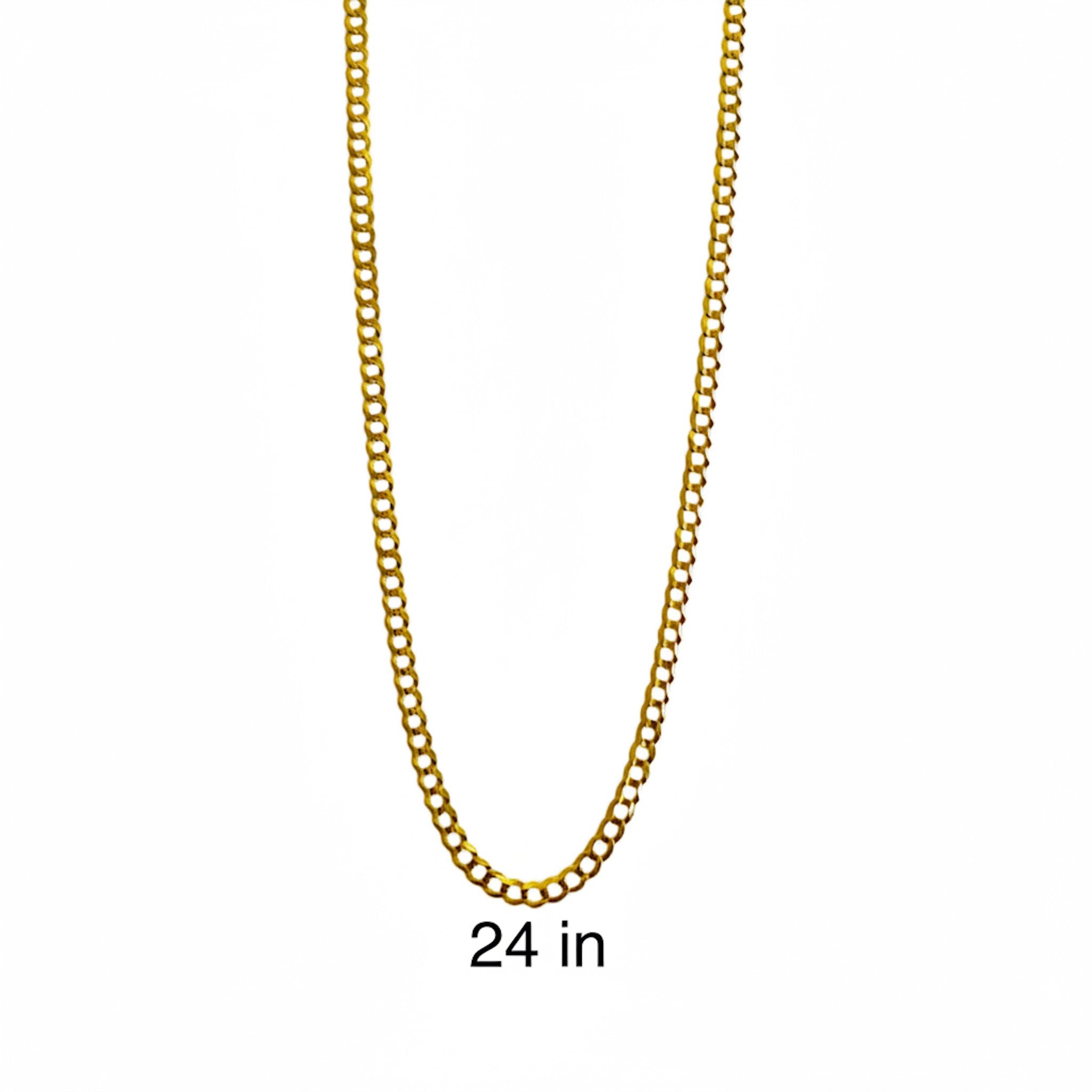 Cadena cubana italiana de 5.7 mm en Oro amarillo 14K con largo de 24 pulgadas, TuOro.