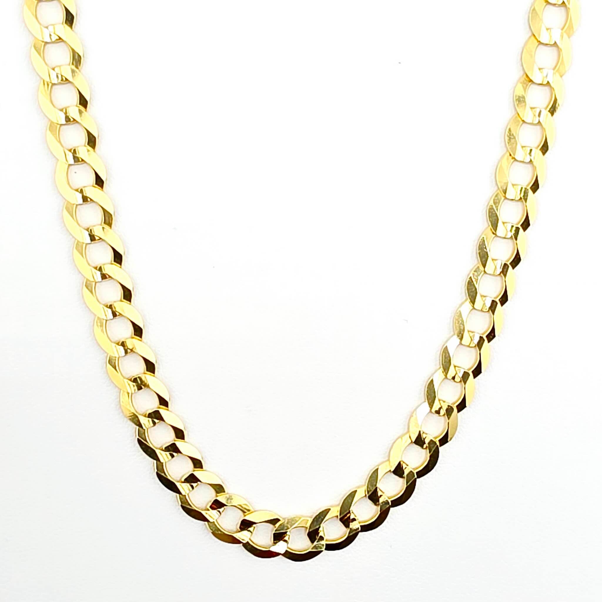 Cadena cubana italiana de 7.1 mm en Oro amarillo 14K con diseño clásico y acabado pulido, TuOro.