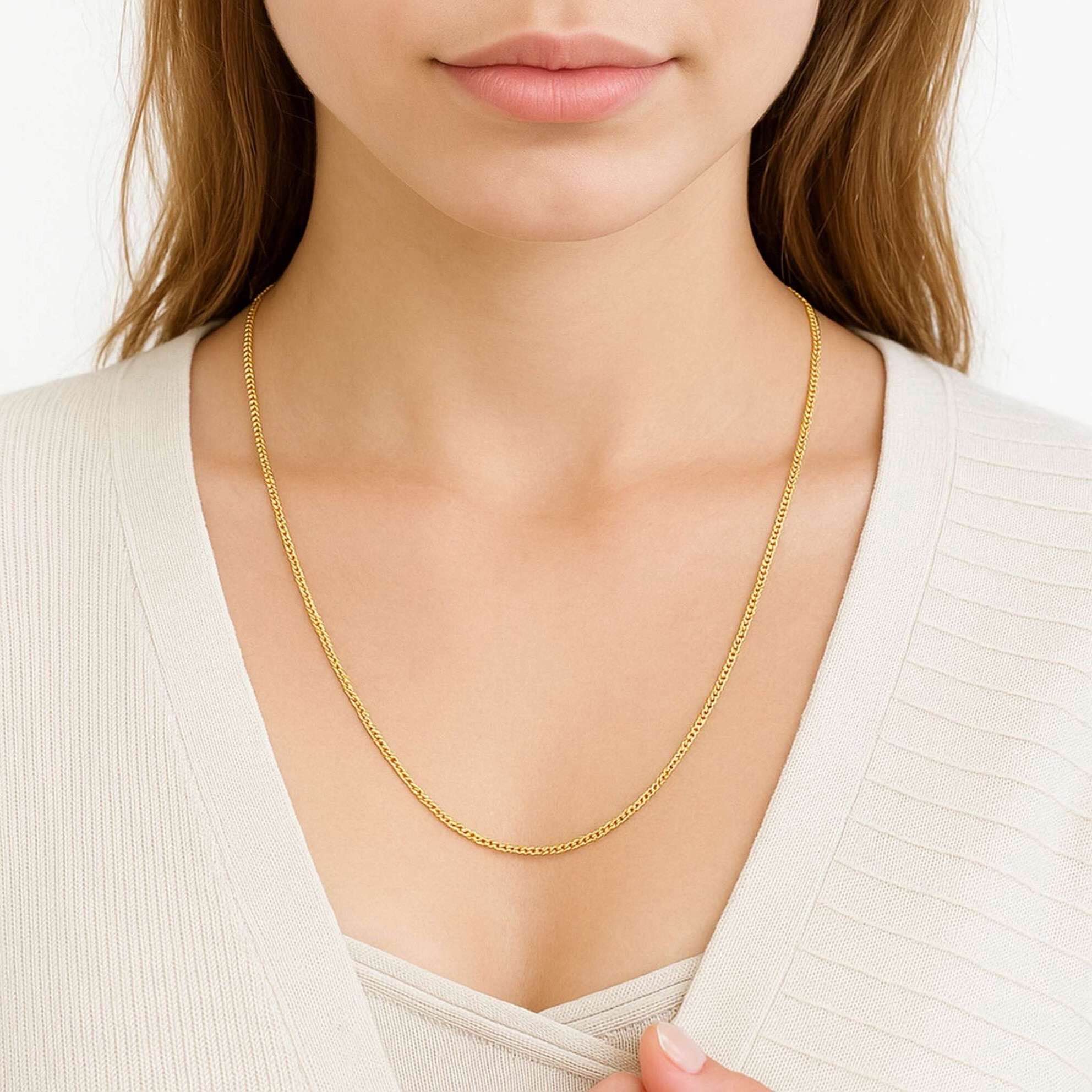 Cadena cubana italiana oro 14k, 2mm, en modelo TuOro