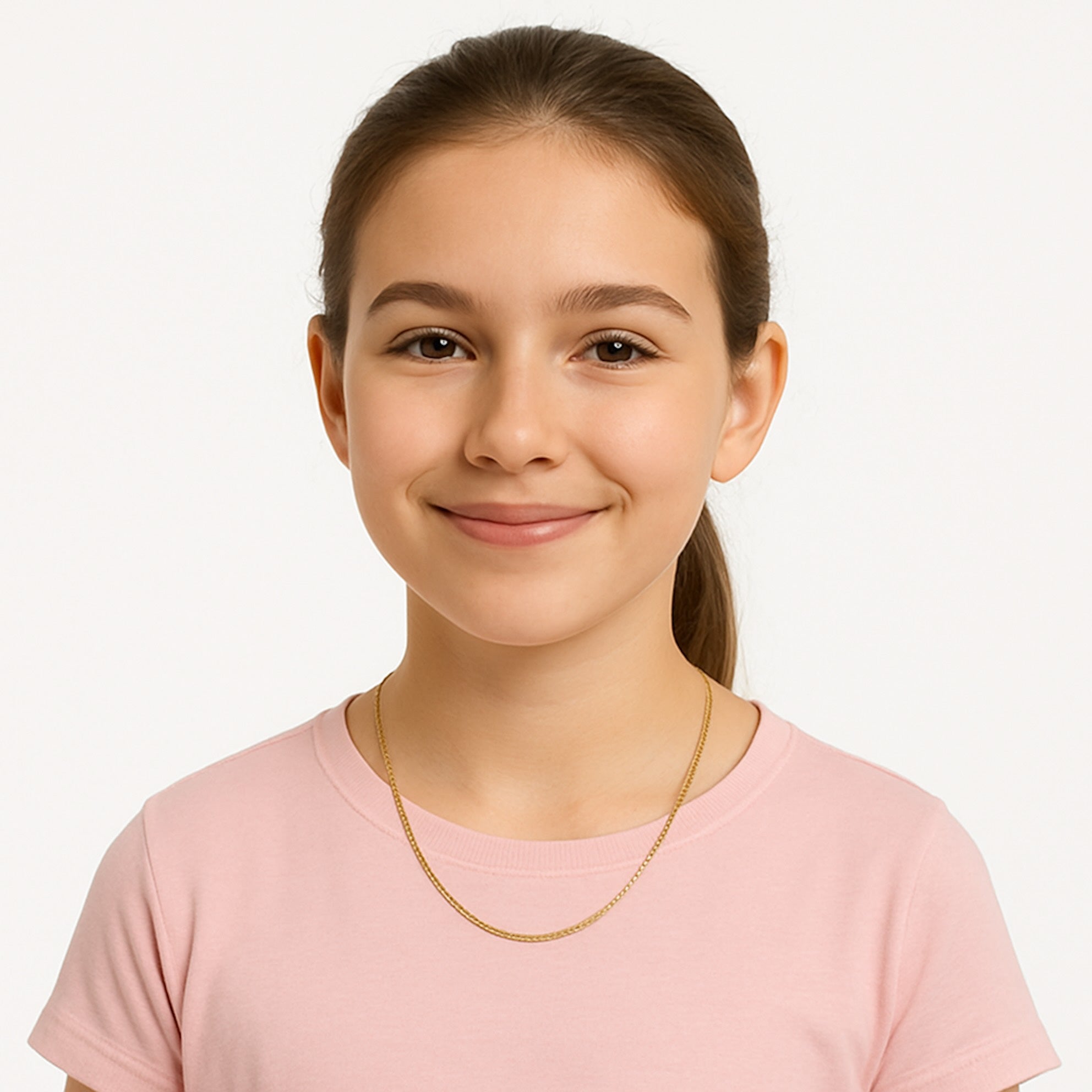 Cadena cubana italiana oro 14k, 2 mm, usada por niña TuOro