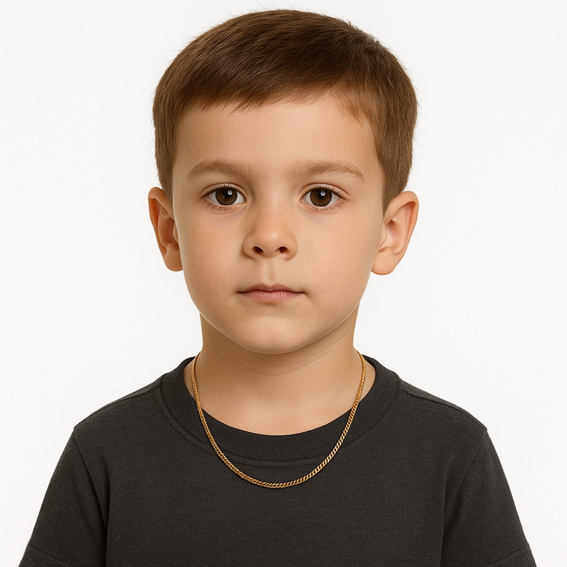 Cadena cubana italiana oro 14k, 2mm, usada en niña TuOro.