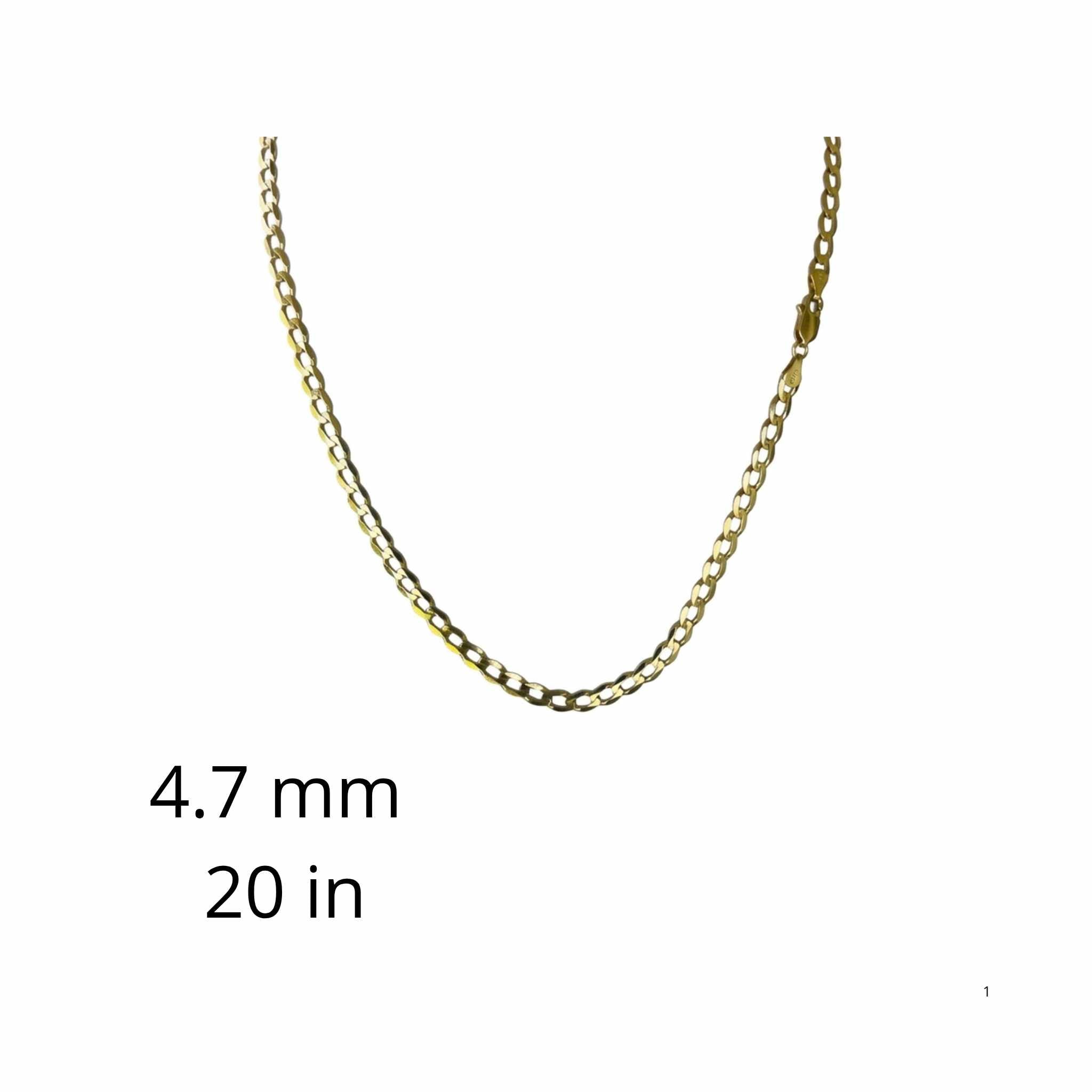 Cadena Cubano-Italiana de oro 10K de 4.7 mm y 20 pulgadas de largo, disponible en TuOro.