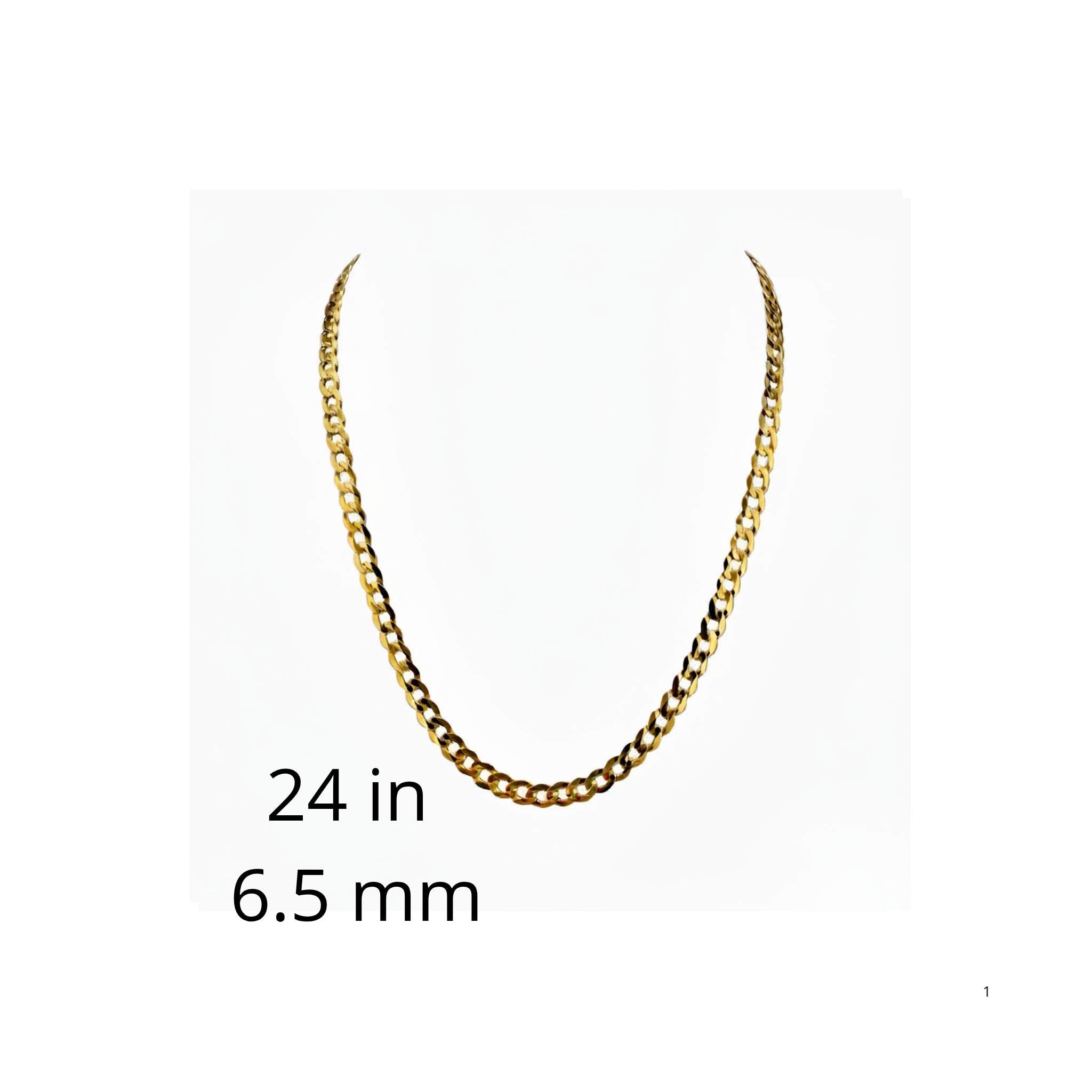 Cadena Cubano-Italiana en Oro 10K de 6.5 mm
