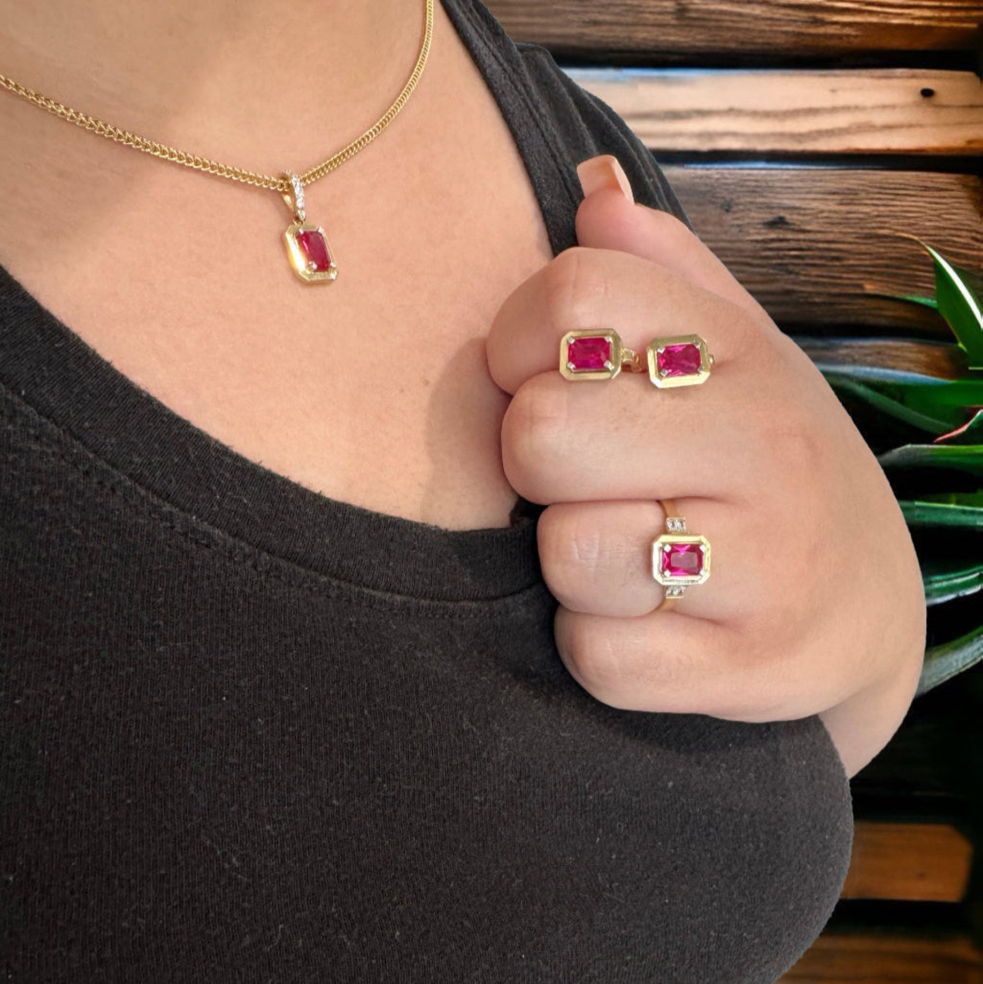 Conjunto de anillo, colgante, pendiente - Joyería TuOro