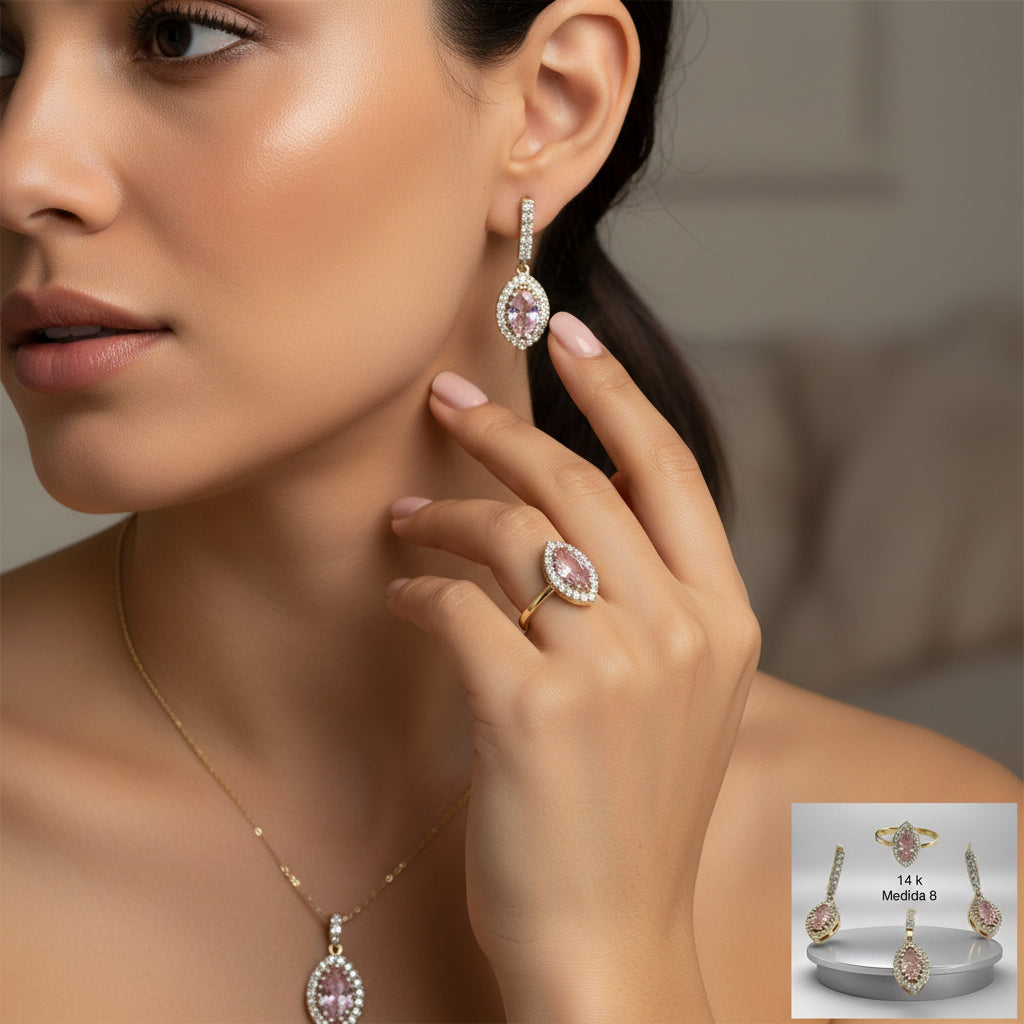 Conjunto de anillo, colgante, pendiente - Joyería TuOro