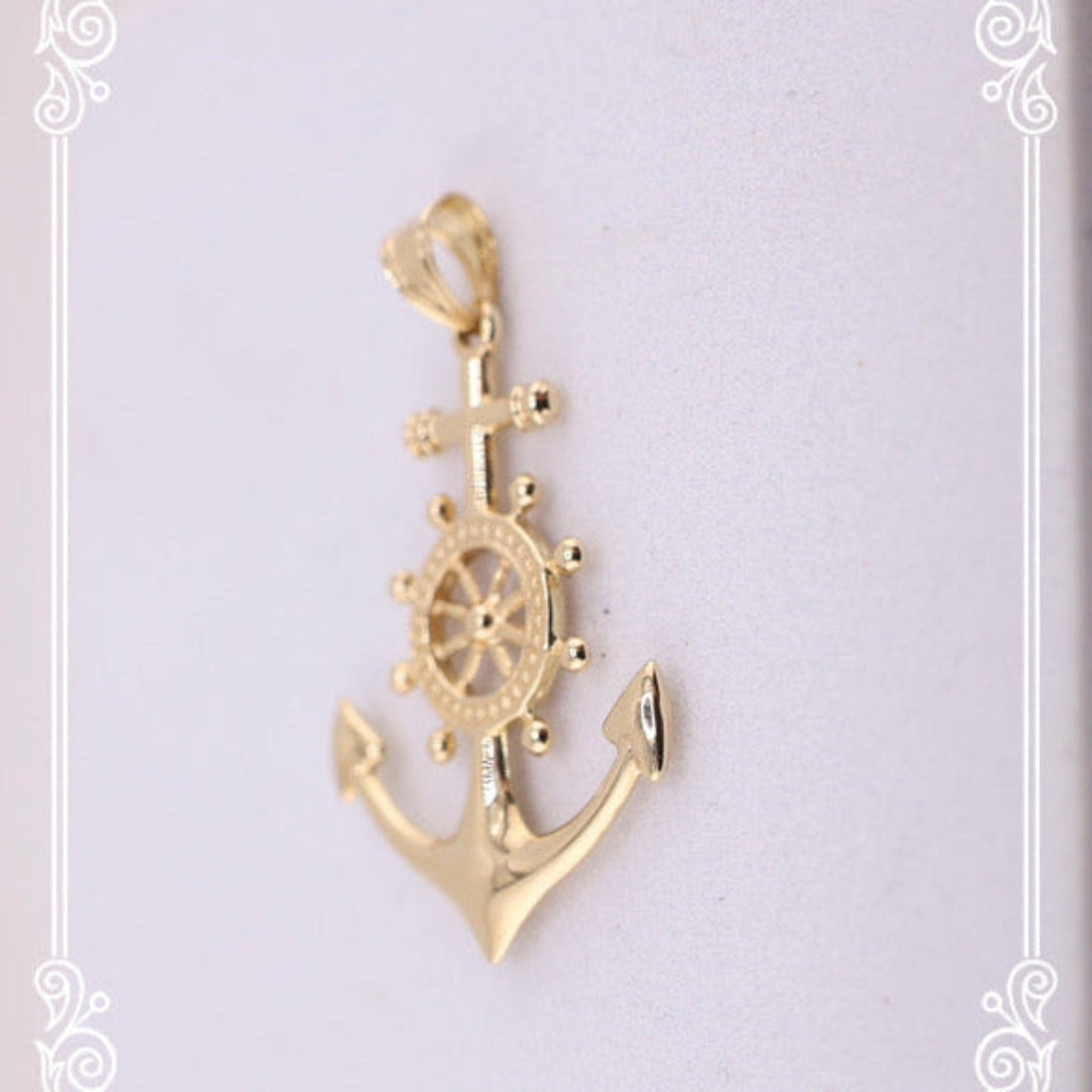 Dije de cadena con ancla - Joyería TuOro