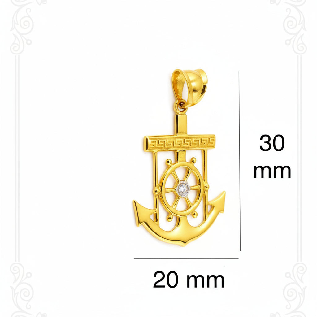 Dije de cadena con ancla - Joyería TuOro