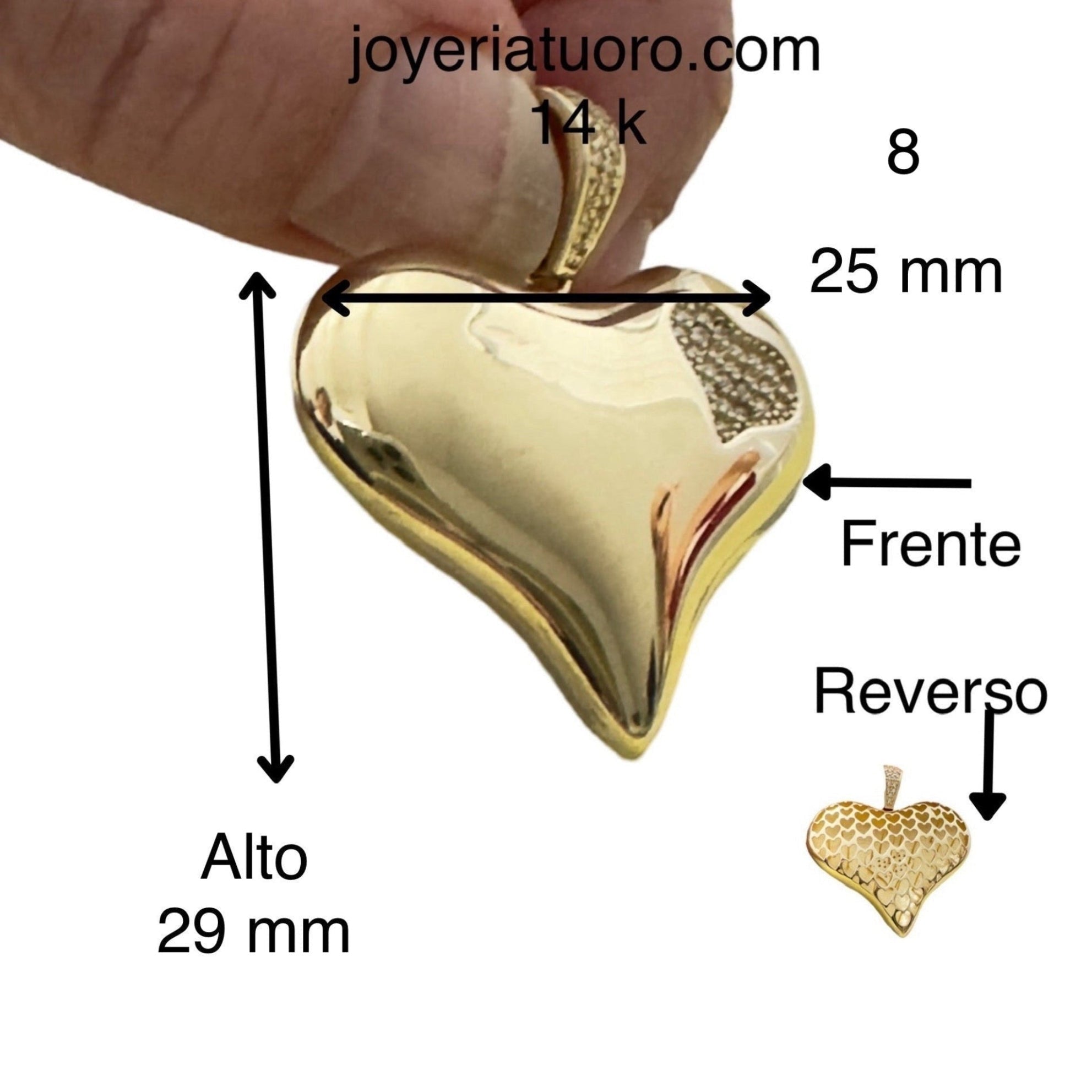Dijes de corazón oro - Joyería TuOro