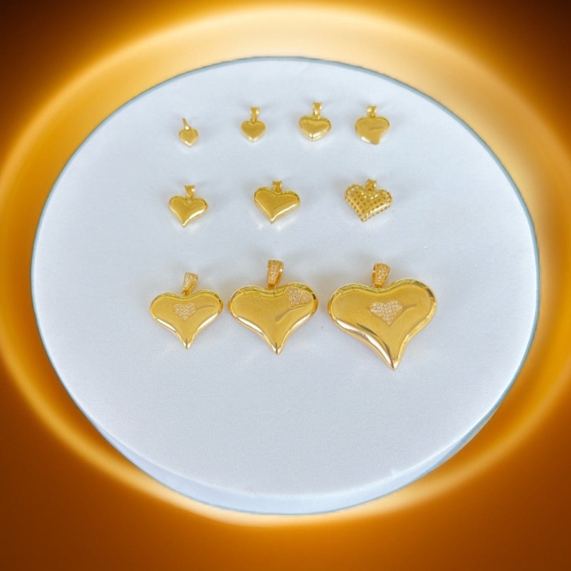 Dijes de corazón oro - Joyería TuOro