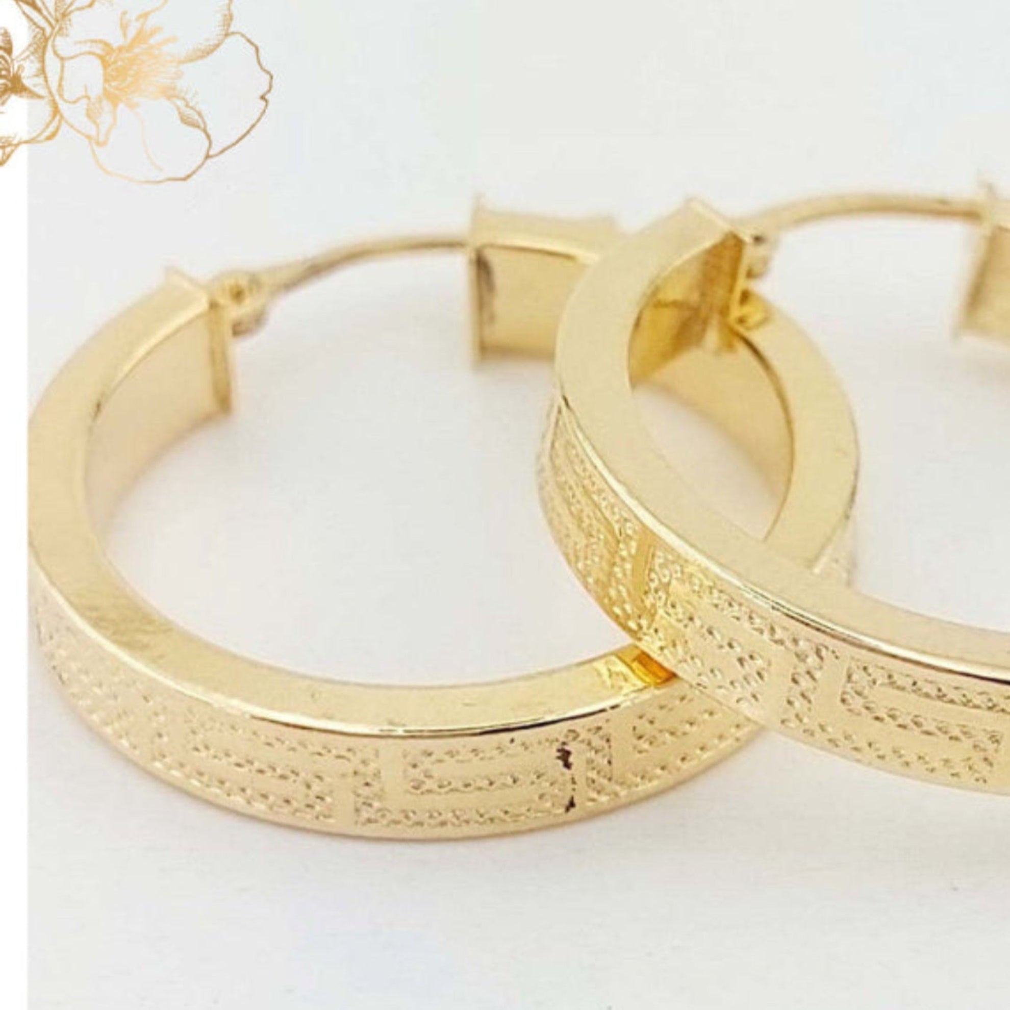 Pendientes de aro meandro - Joyería TuOro