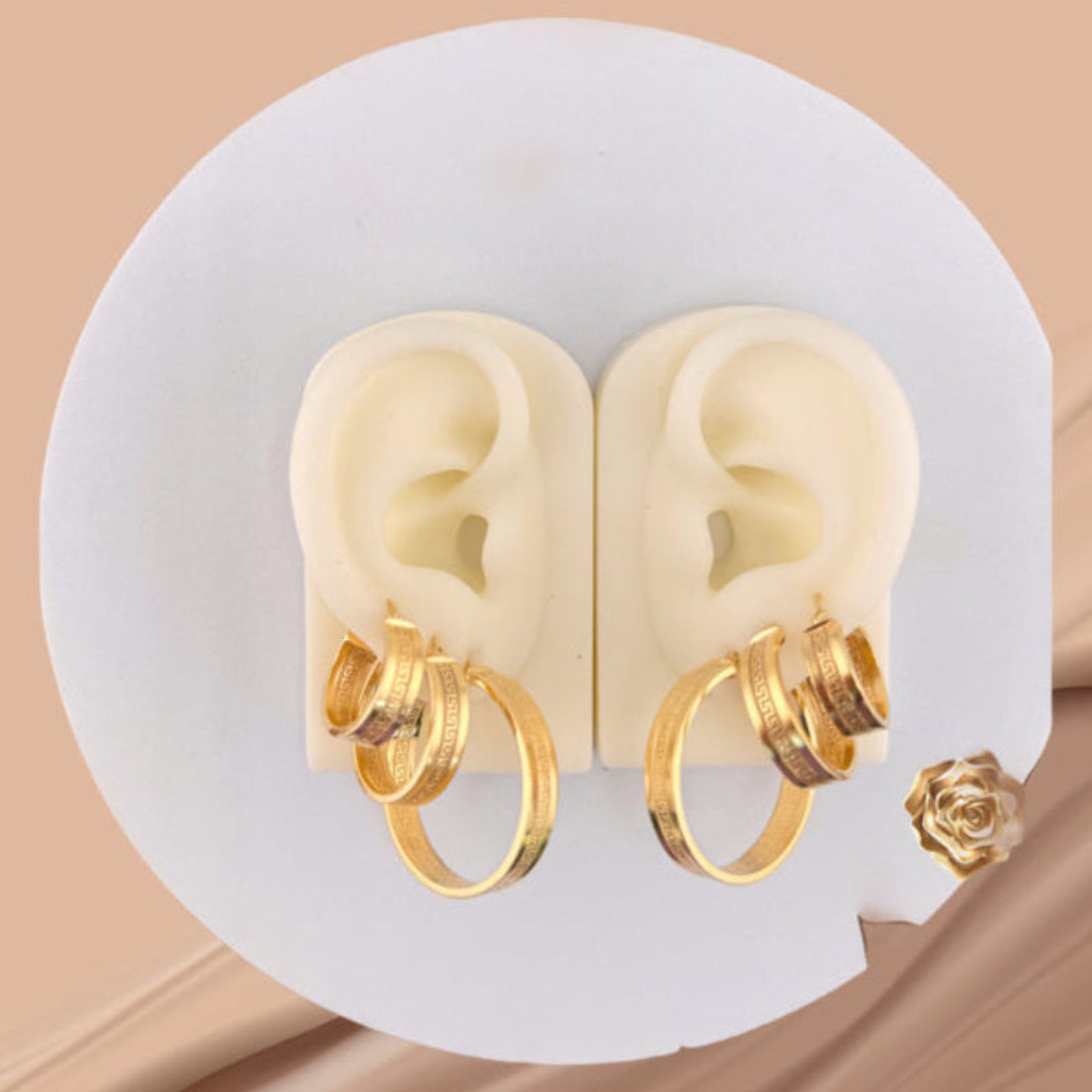 Pendientes de aro meandro - Joyería TuOro