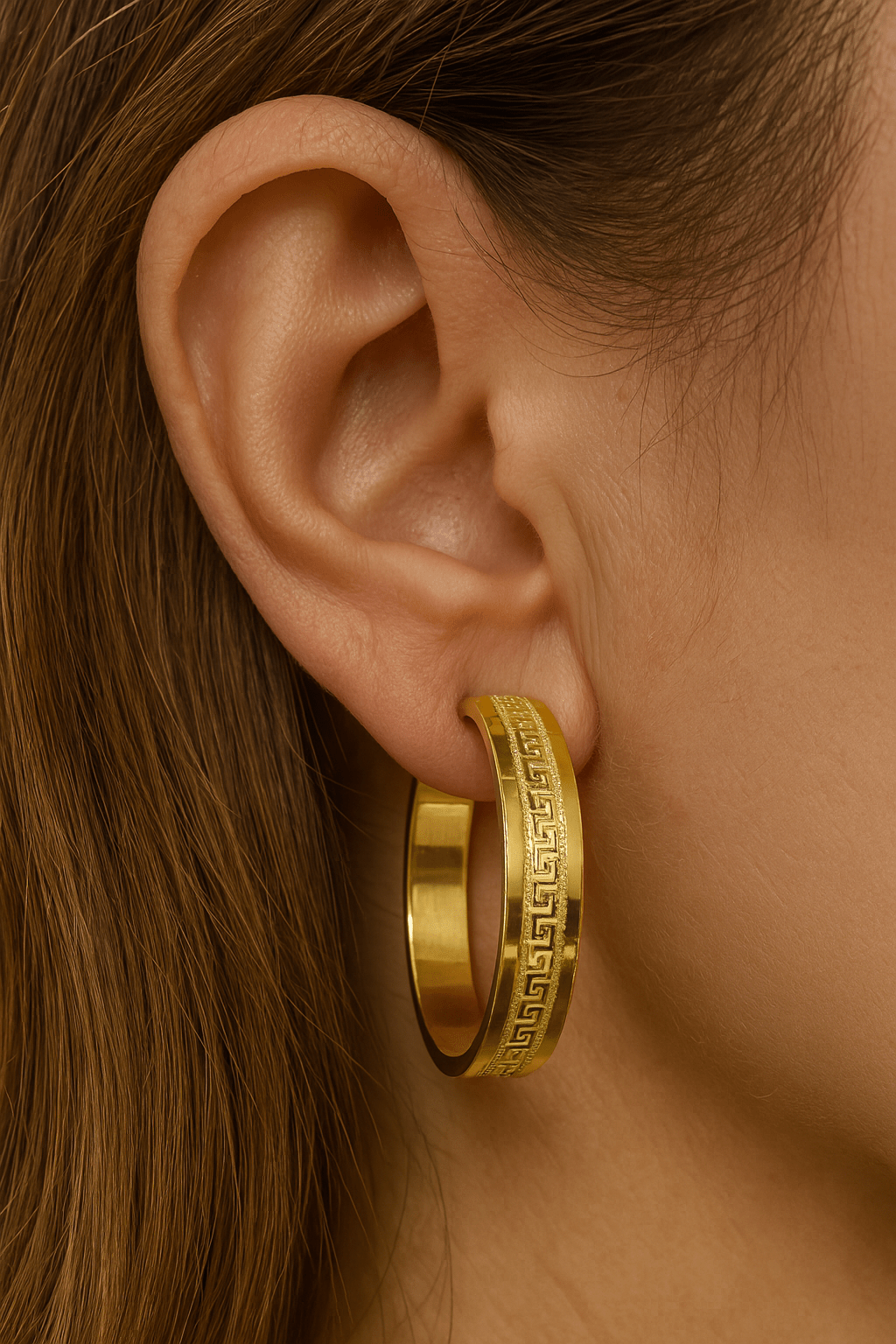 Pendientes de aro meandro - Joyería TuOro