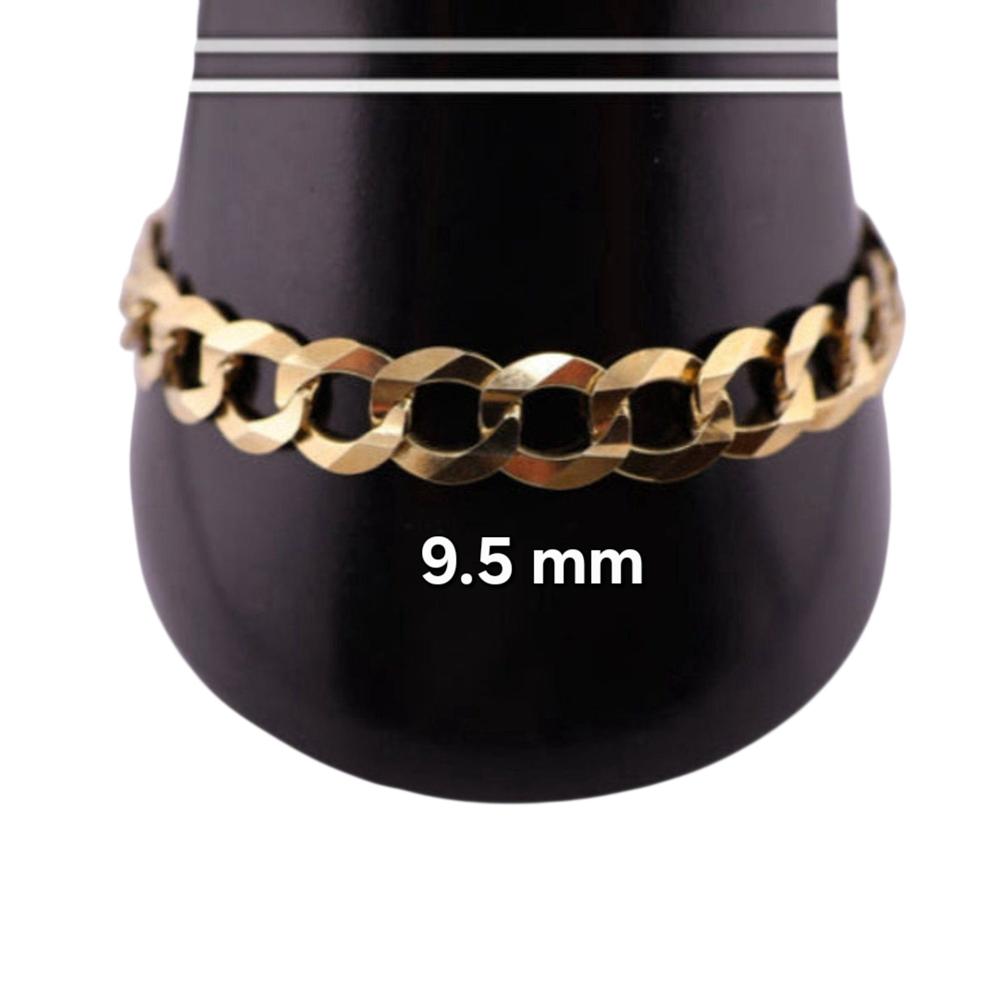 Pulsera Cadena Cubana Italiana en Oro 14k 9.5 mm