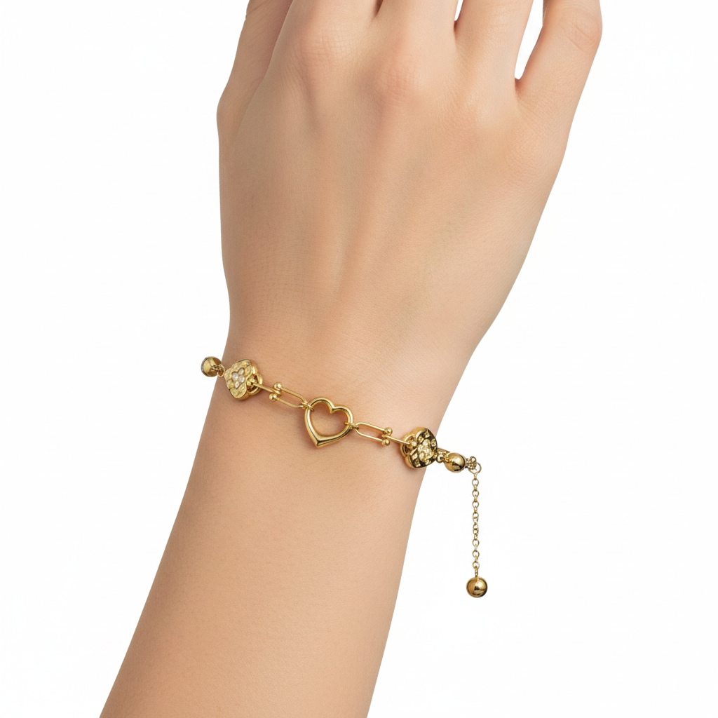 Pulsera de Oro 14K con Dijes Decorativos