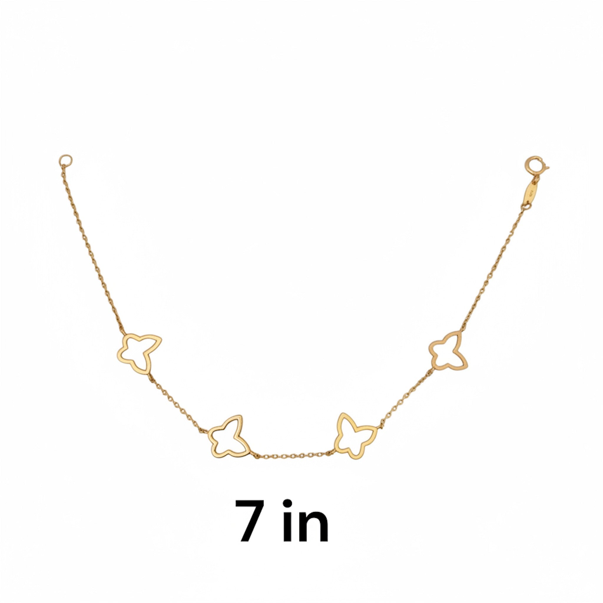 Pulsera de Oro 14K TuOro con diseño de mariposa integrada