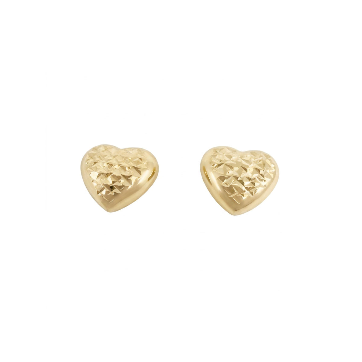 Aretes pequeños de Oro 10K corazón diamantado de 10.5 mm con cierre de mariposa – TuOro®