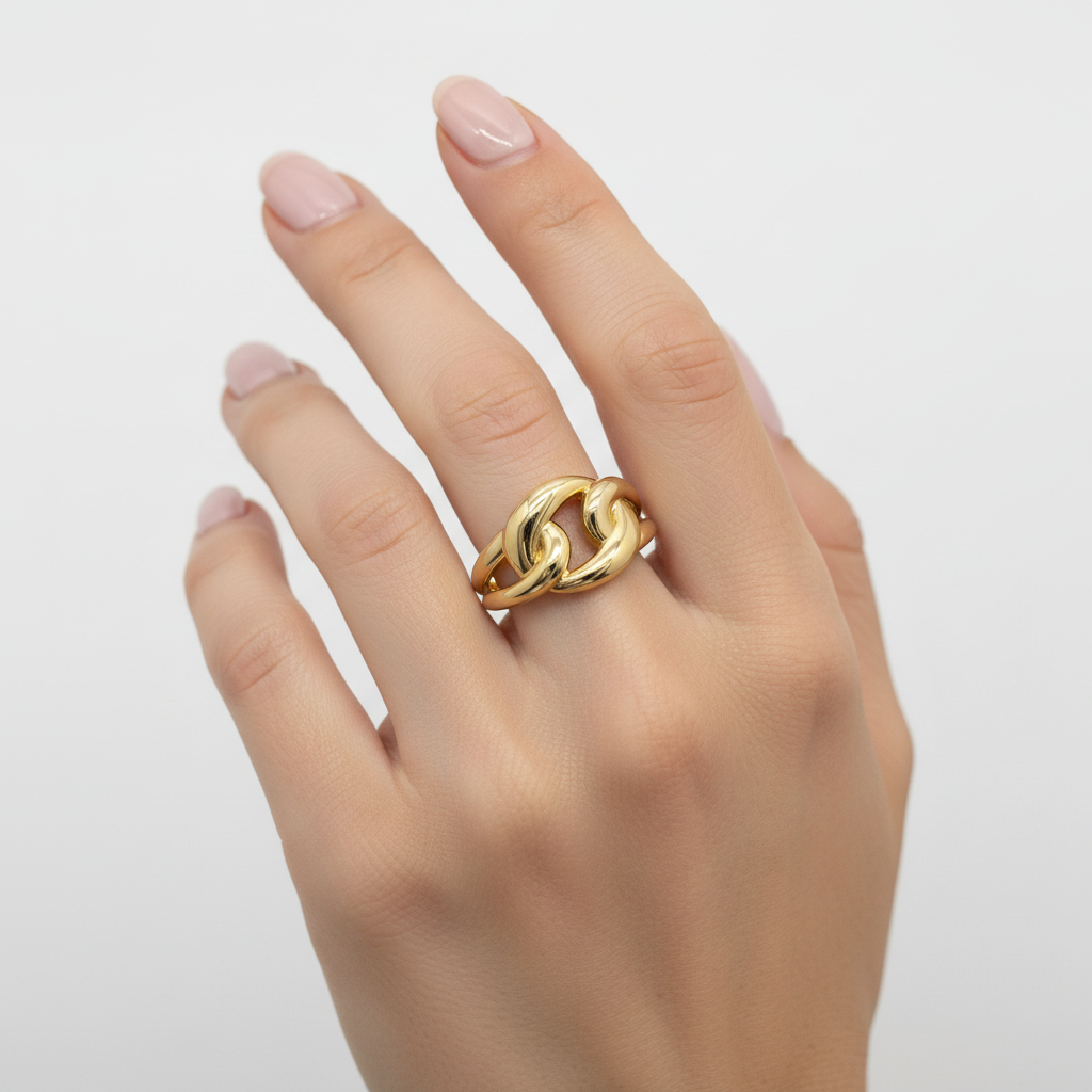 Sortija en Oro 10K sólida con galería