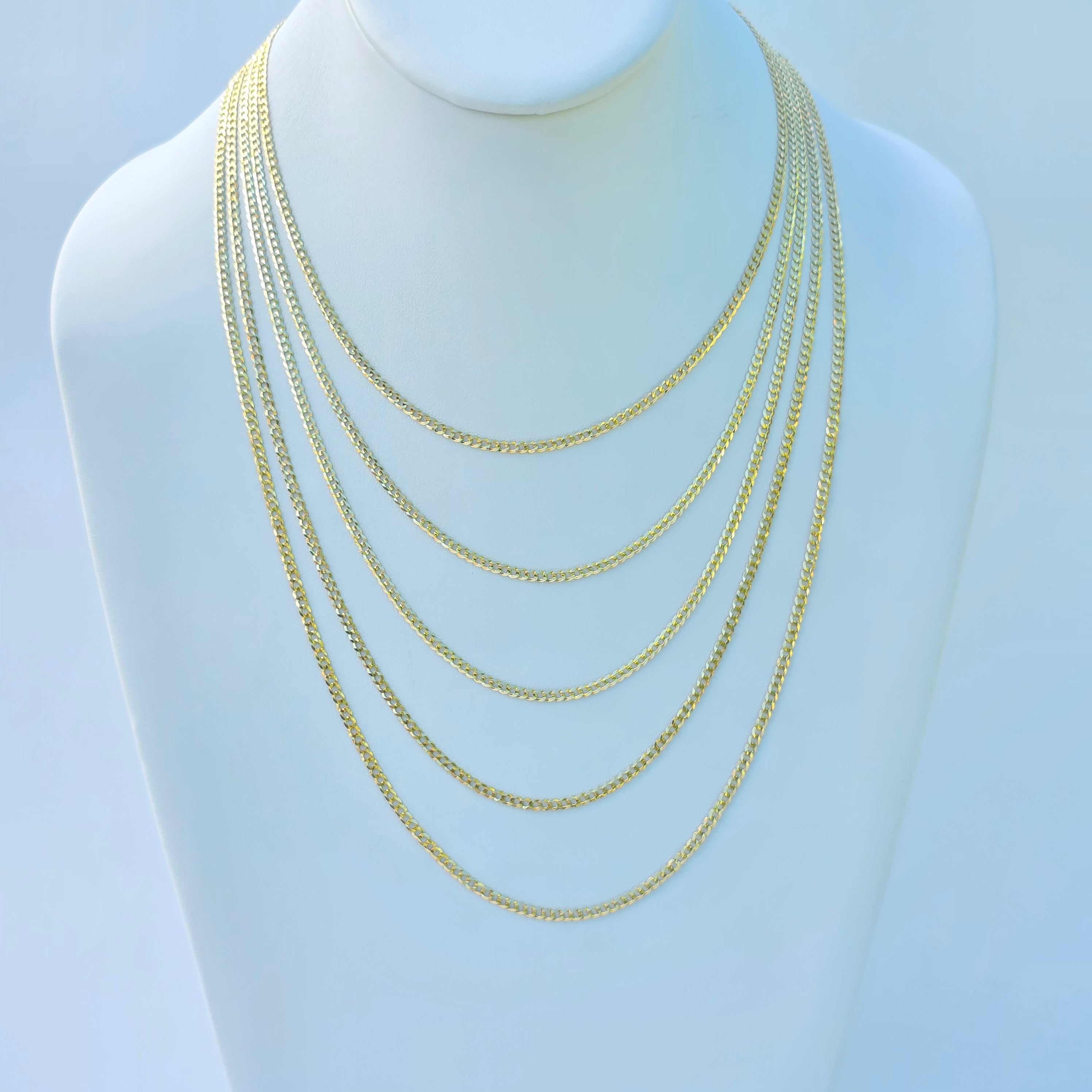 Cadena cubana italiana 2.5 mm oro 14k