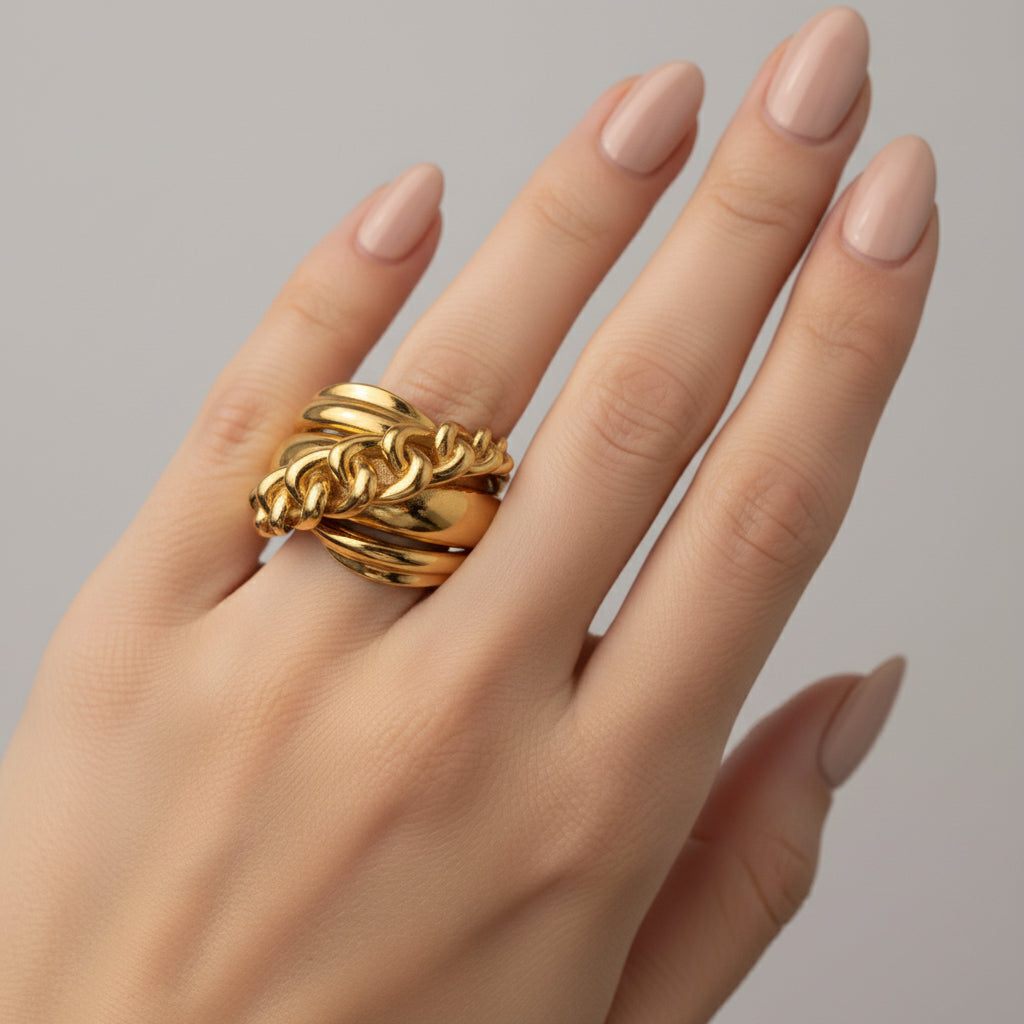 Gold cocktail ring