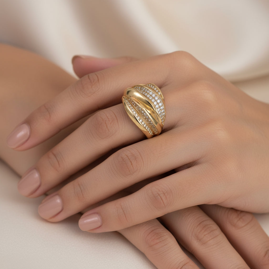 Gold cocktail ring