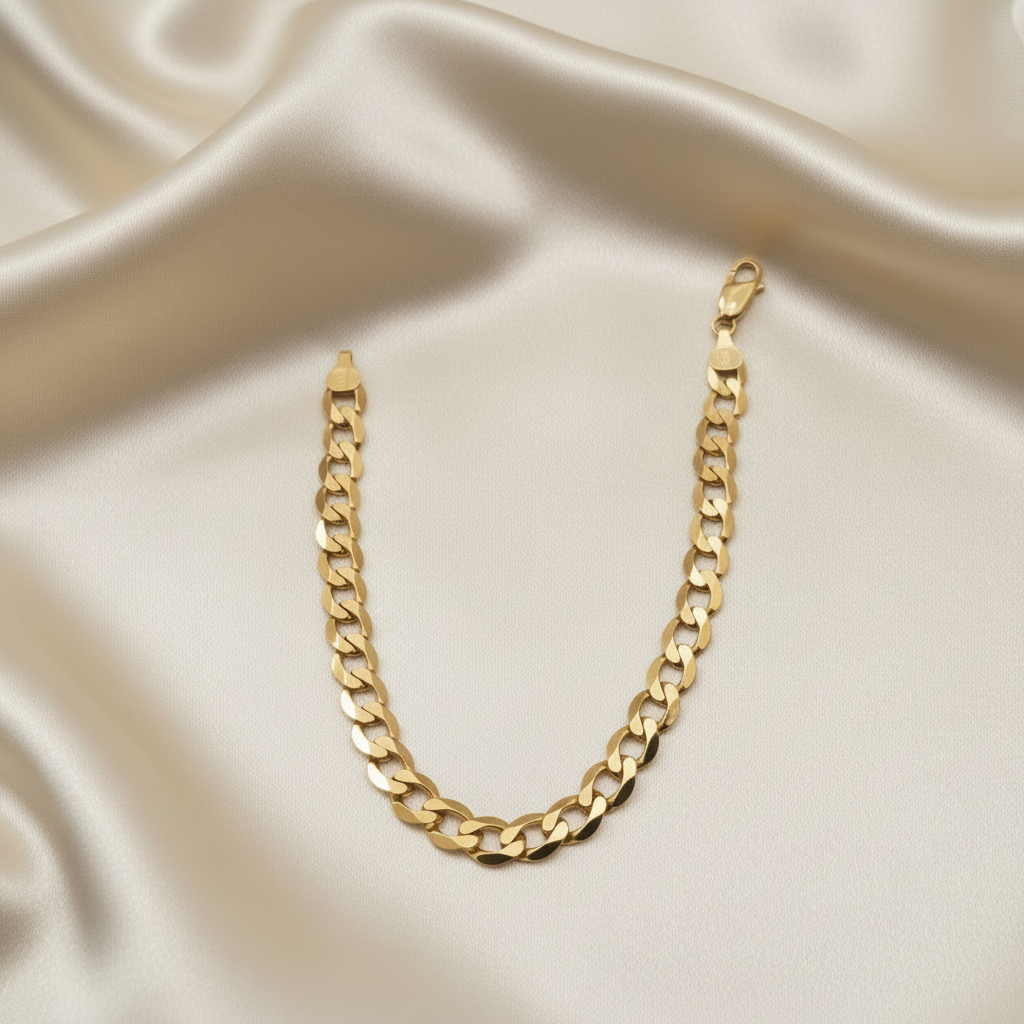 Pulsera Cadena Amoró en Oro 10 K 6.7 mm