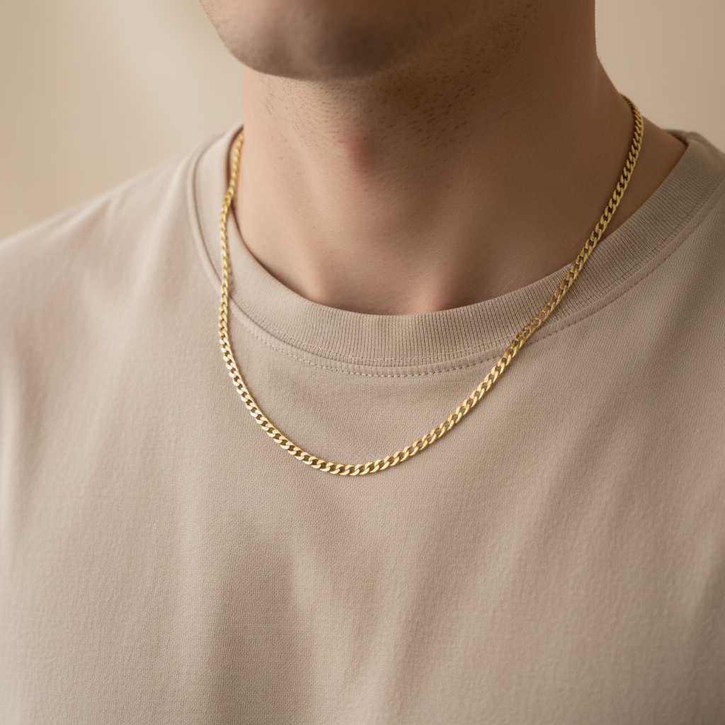 Cadena Cubano-Italiana en Oro 10K de 4 mm
