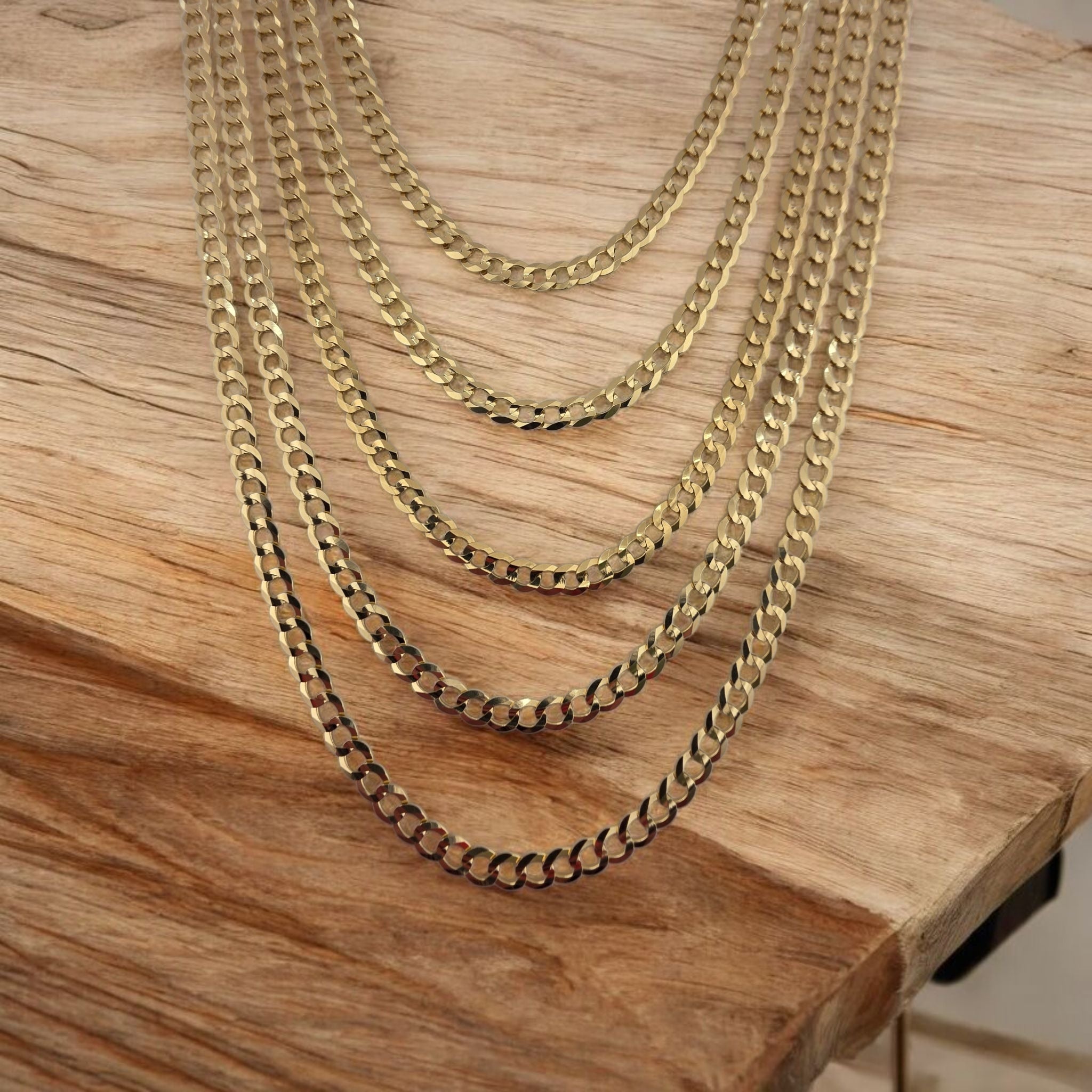 Cadena Cubana Italiana 4.7 mm Oro 14K