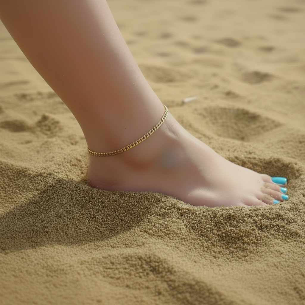 Tobillera Cubano-Italiana en Oro 10K de 3 mm