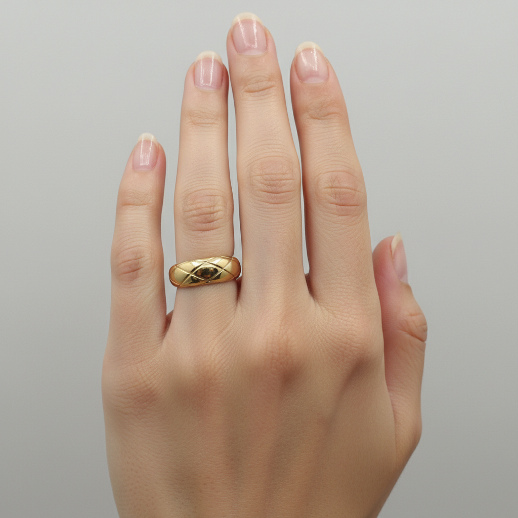 Sortija de mujer casquito sólida en Oro 10K