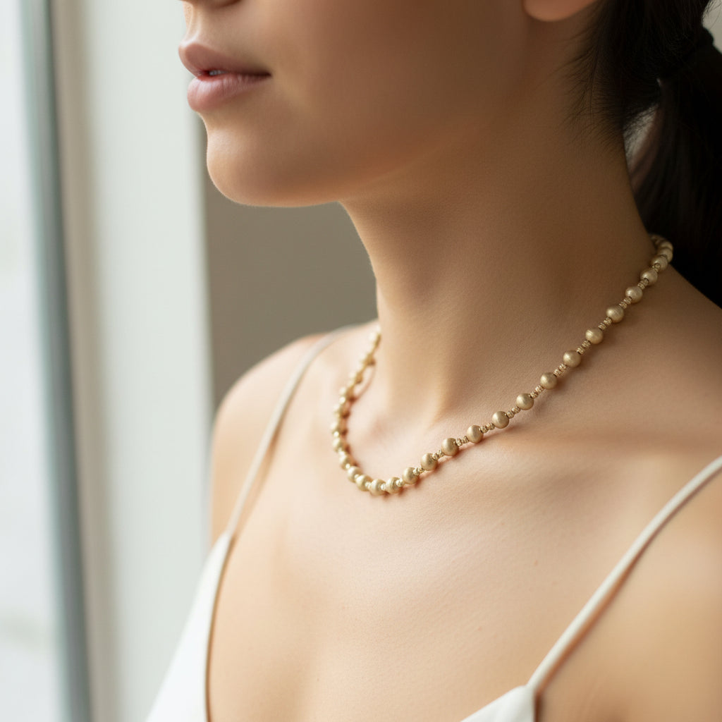 Collar de Bolitas Oro 14K
