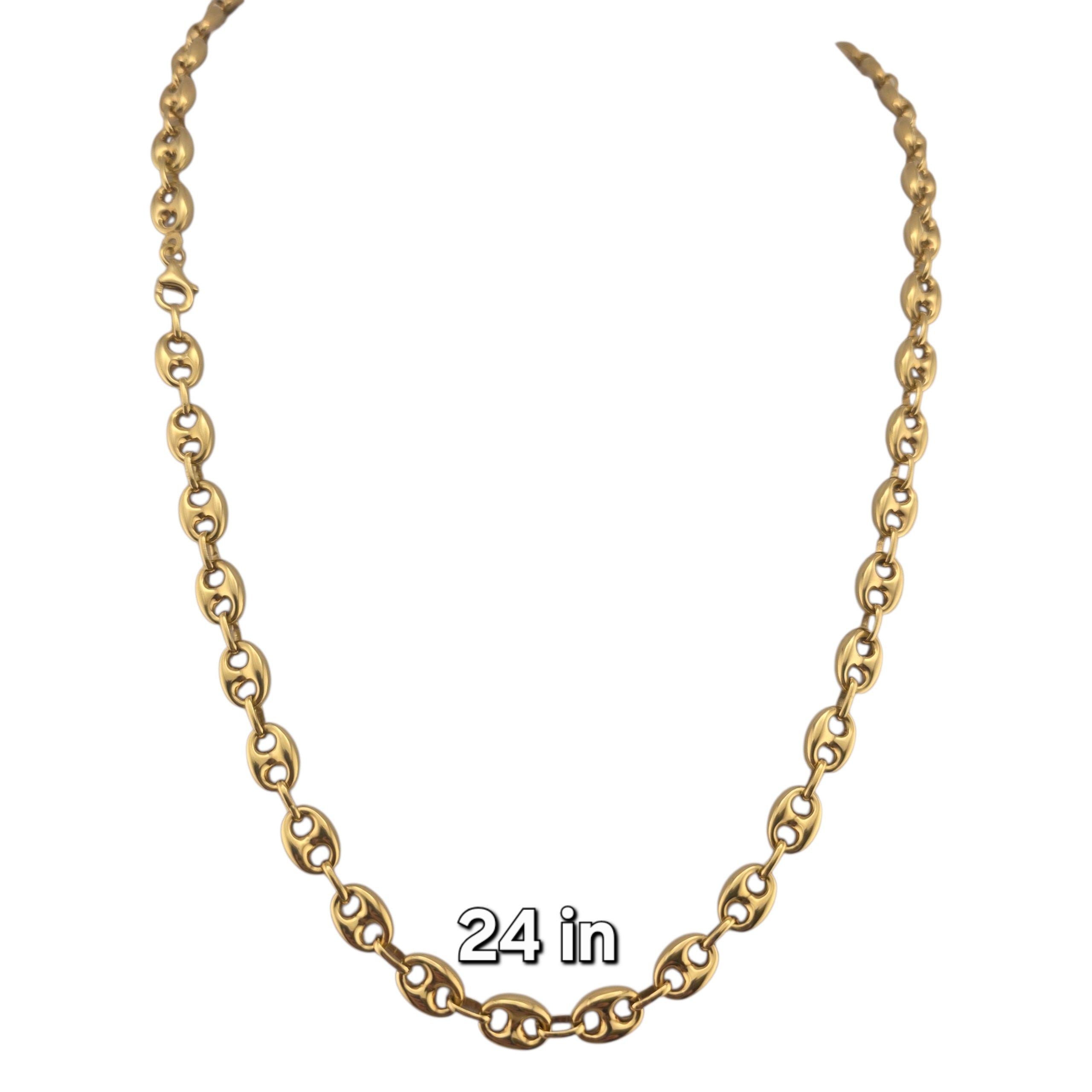 Cadena Grano de Café 7.5 mm Oro 14K