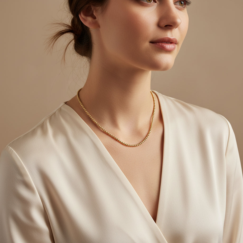 Collar de Bolitas Oro 14K