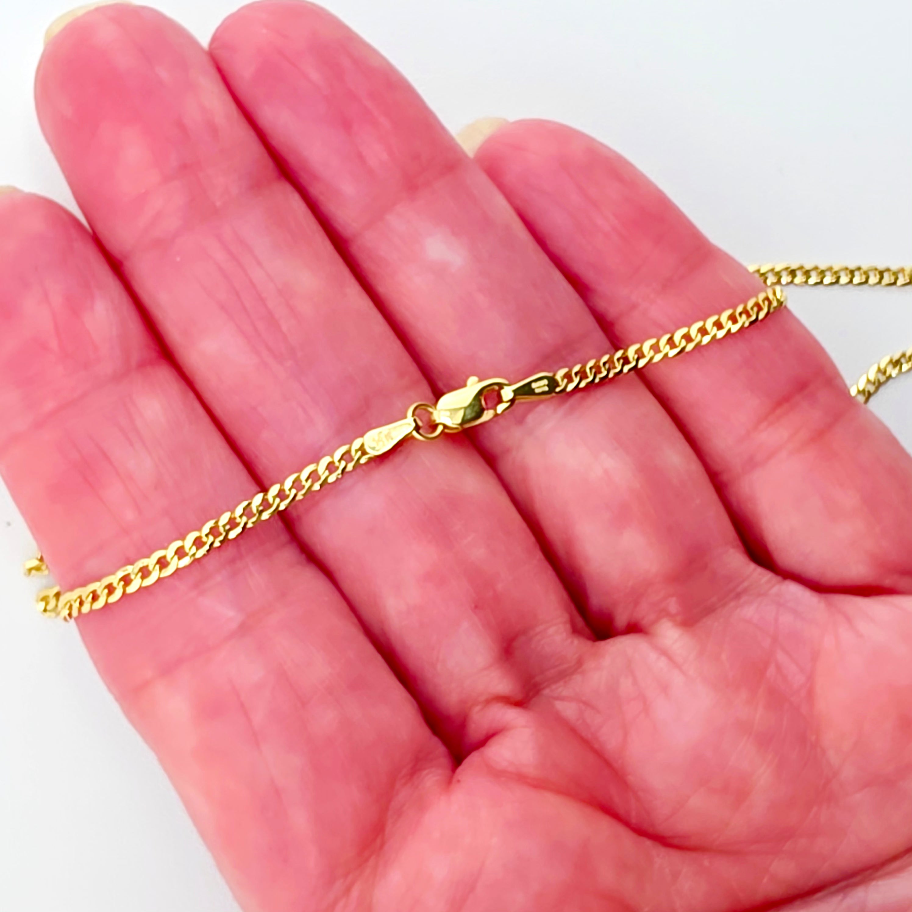 Cadena cubana italiana 2 mm oro 14K