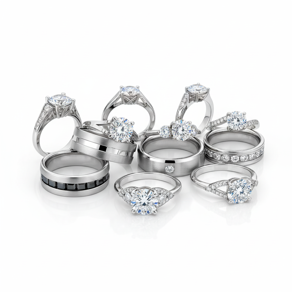 Anillos de Compromiso de Plata 925
