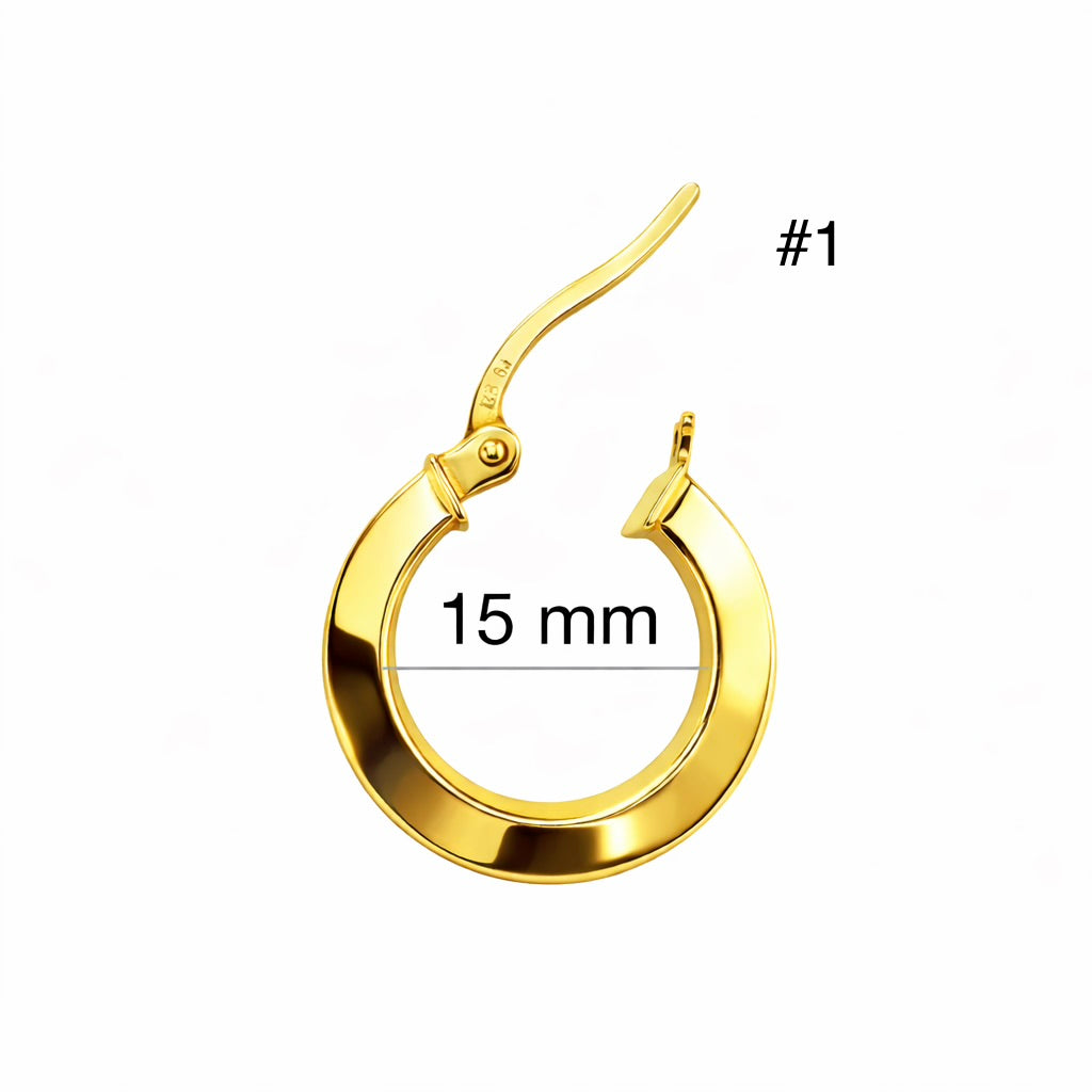 Argollas meandro de Oro 14K 4 mm