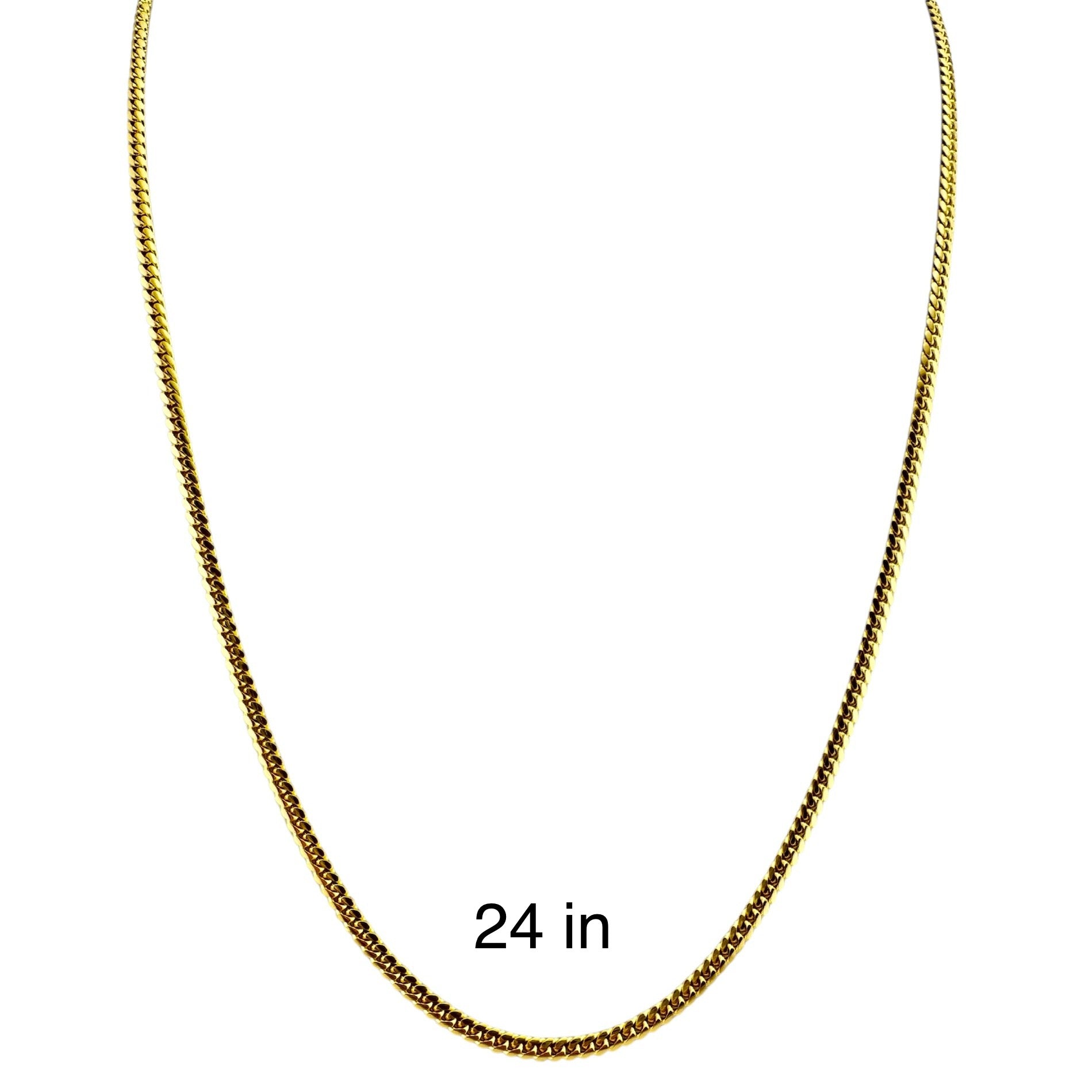 Cadena Cubana Miami 3 mm Oro 14K