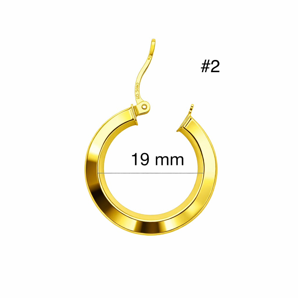 Argollas meandro de Oro 14K 4 mm