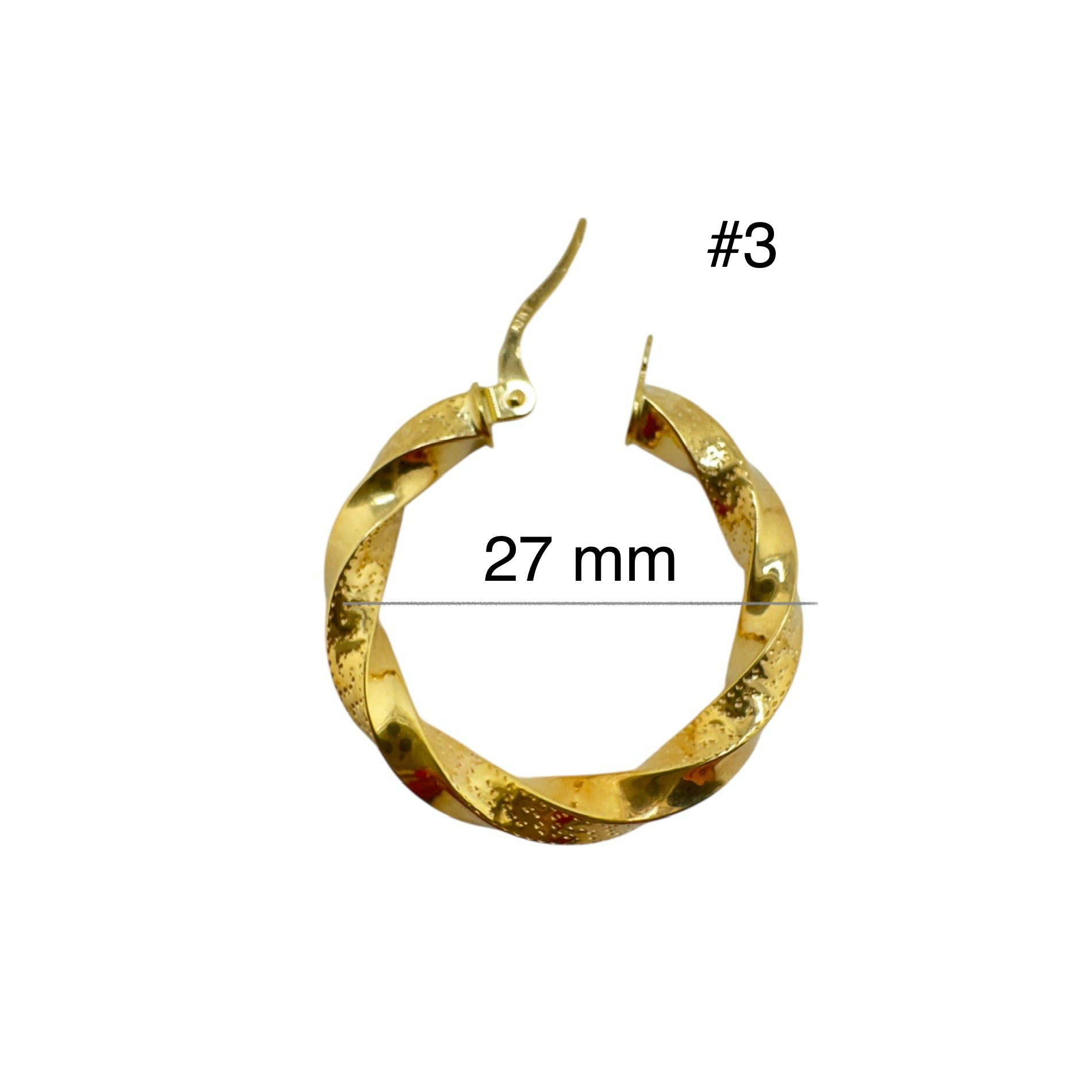 Argollas torcidas de Oro 10K – Grosor 4 mm